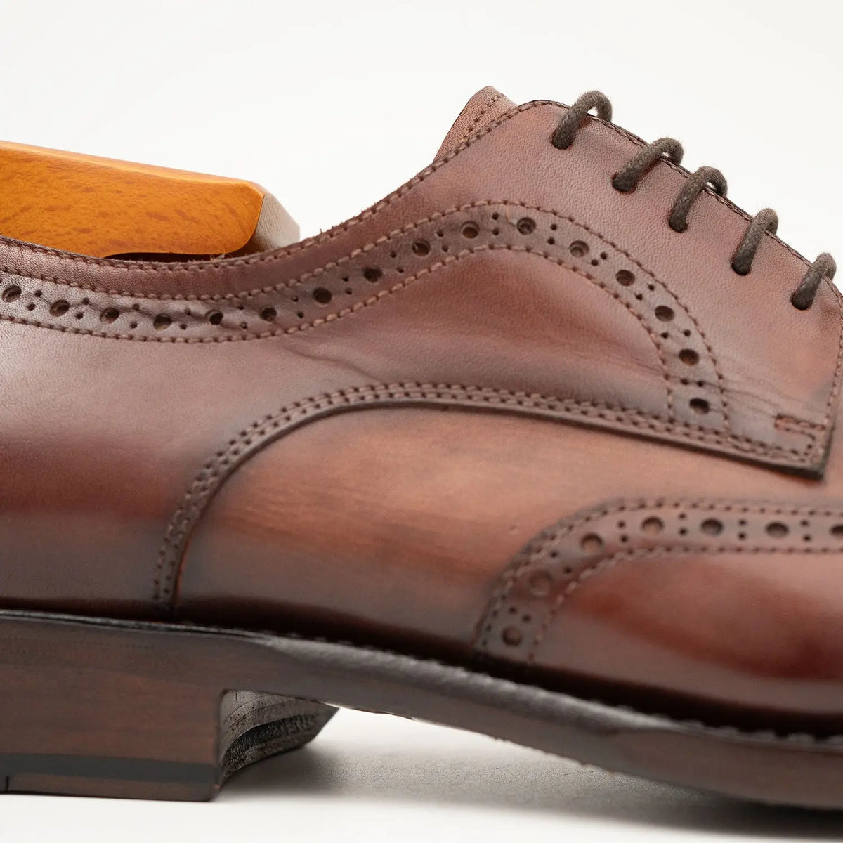 Goodyear welt derby shoes Brogue style Brown Divinch