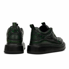 Green Patina Platform Leather Sneaker