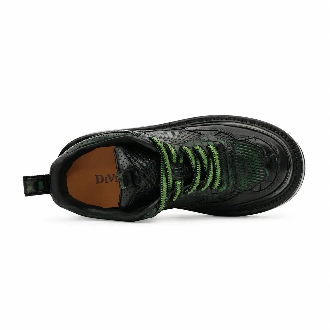 Green Patina Platform Leather Sneaker