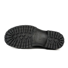 Handcrafted Big Toe Derby Shoes with Thick Sole  Black DIVINCH