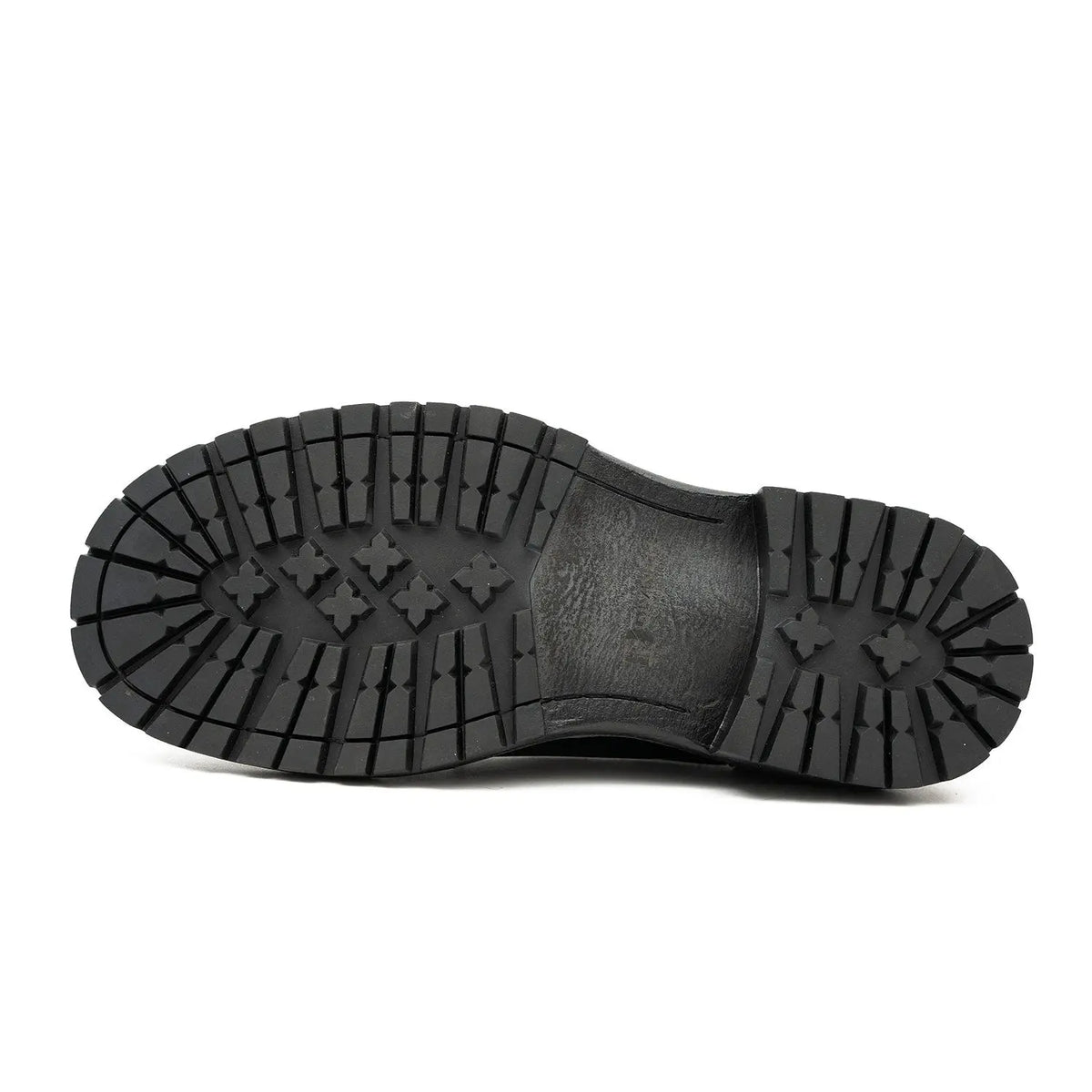 Handcrafted Big Toe Derby Shoes with Thick Sole  Black DIVINCH