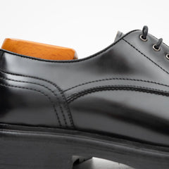 Handcrafted Big Toe Derby Shoes with Thick Sole  Black DIVINCH