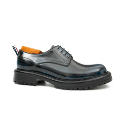 Handcrafted Big Toe Derby Shoes with Thick Sole  Blue DIVINCH