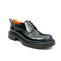 Handcrafted Big Toe Derby Shoes with Thick Sole  Blue DIVINCH