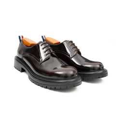 Handcrafted Big Toe Derby Shoes with Thick Sole  Wine red DIVINCH