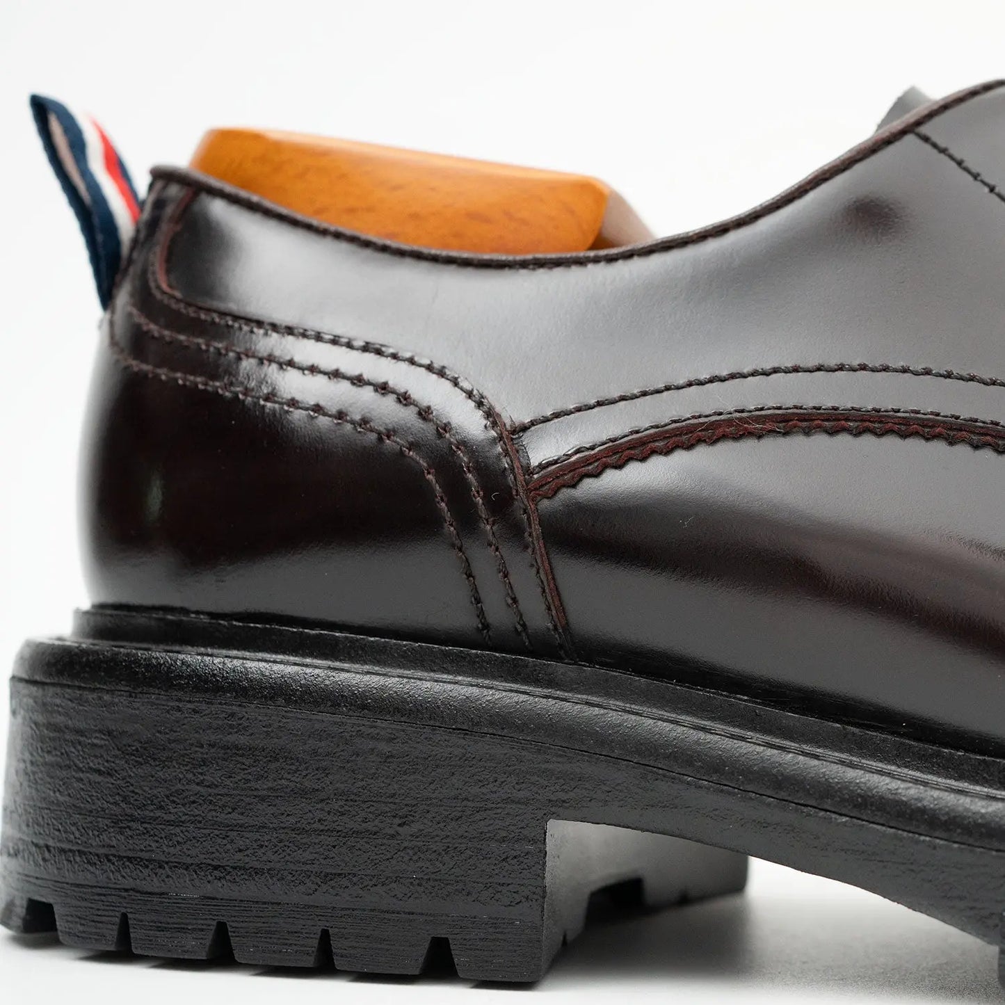 Handcrafted Big Toe Derby Shoes with Thick Sole  Wine red DIVINCH