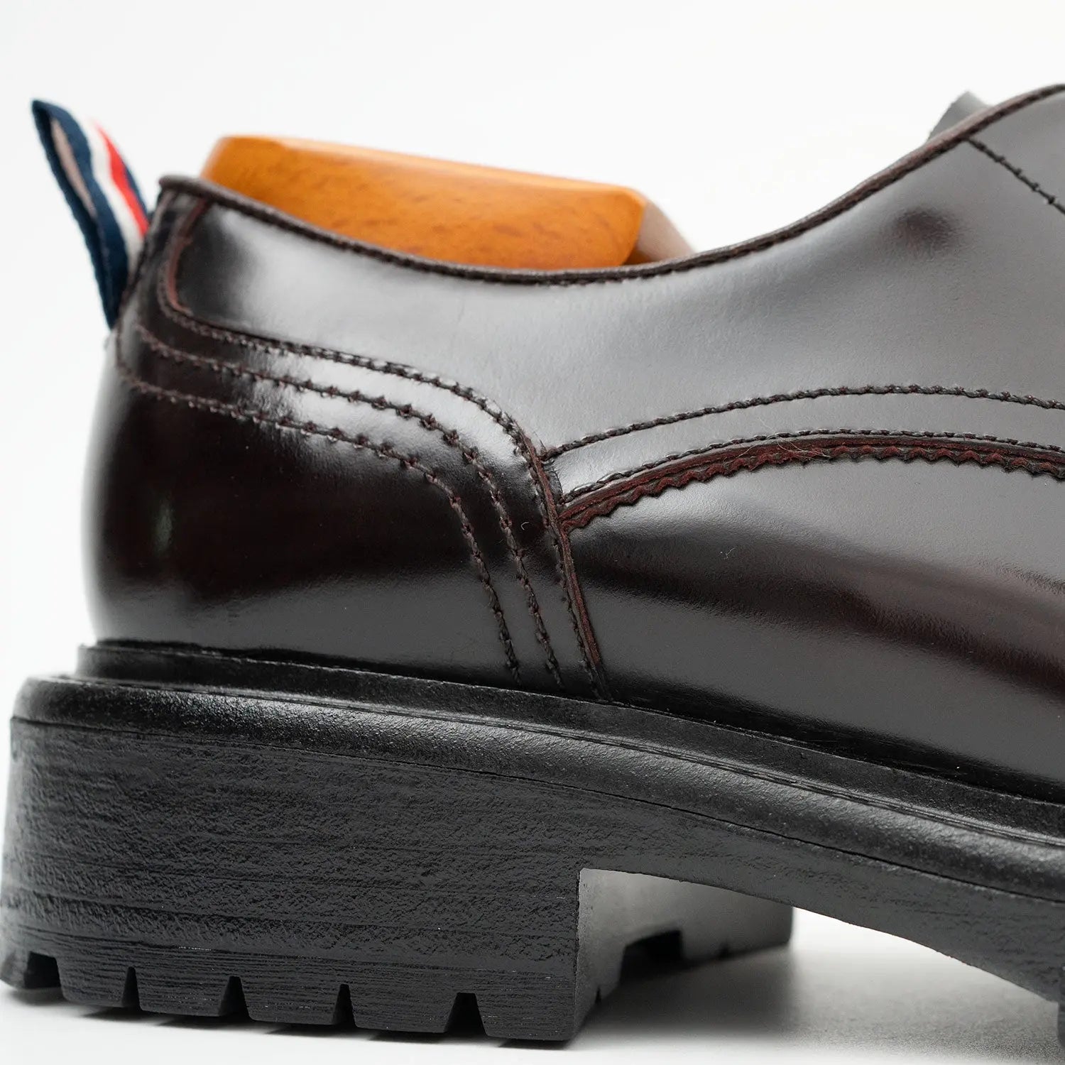 Handcrafted Big Toe Derby Shoes with Thick Sole  Wine red DIVINCH