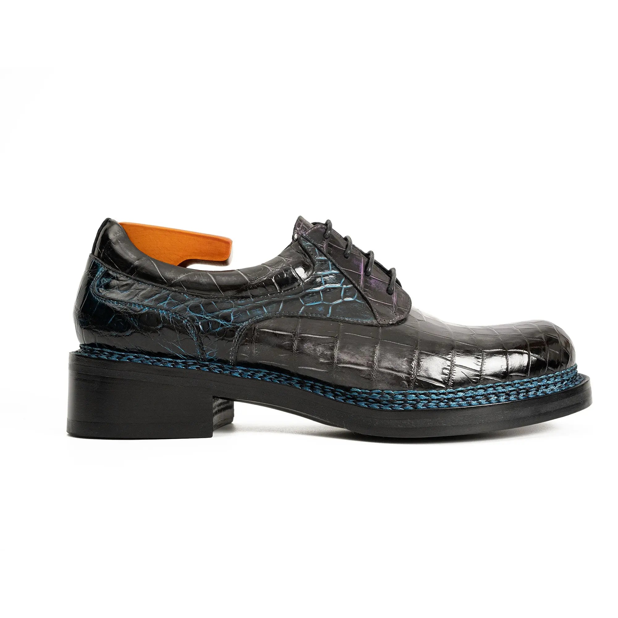 Handcrafted Nile Crocodile Derby Shoes – Norwegian Stitch DIVINCH