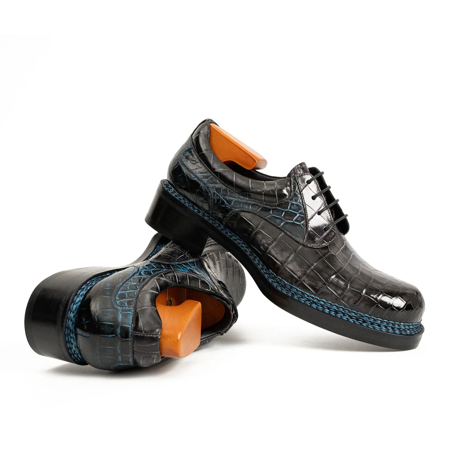 Handcrafted Nile Crocodile Derby Shoes ??¨¬C Norwegian Stitch DIVINCH