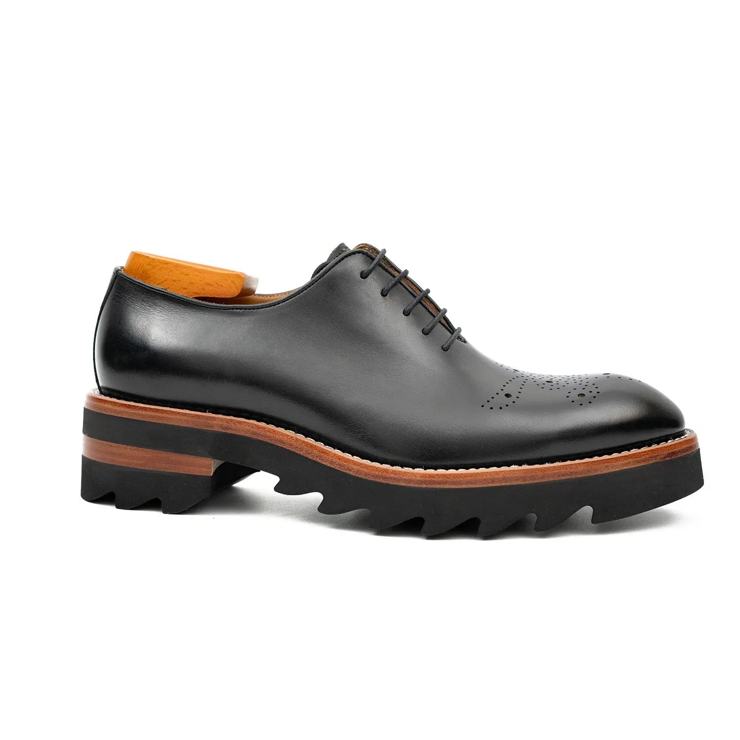 black and orange dress shoes Vinci Leather The Gemena Black / Orange Shoe Bit Dress Loafer
