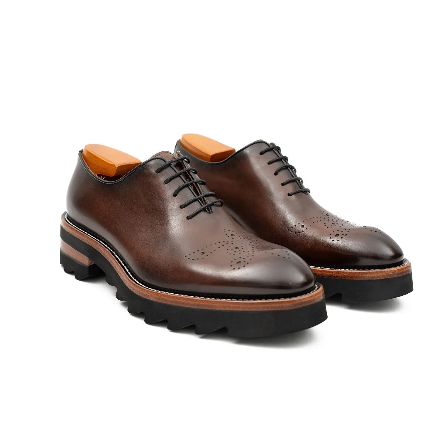 Handcrafted calfskin Oxford shoes Coffee DIVINCH