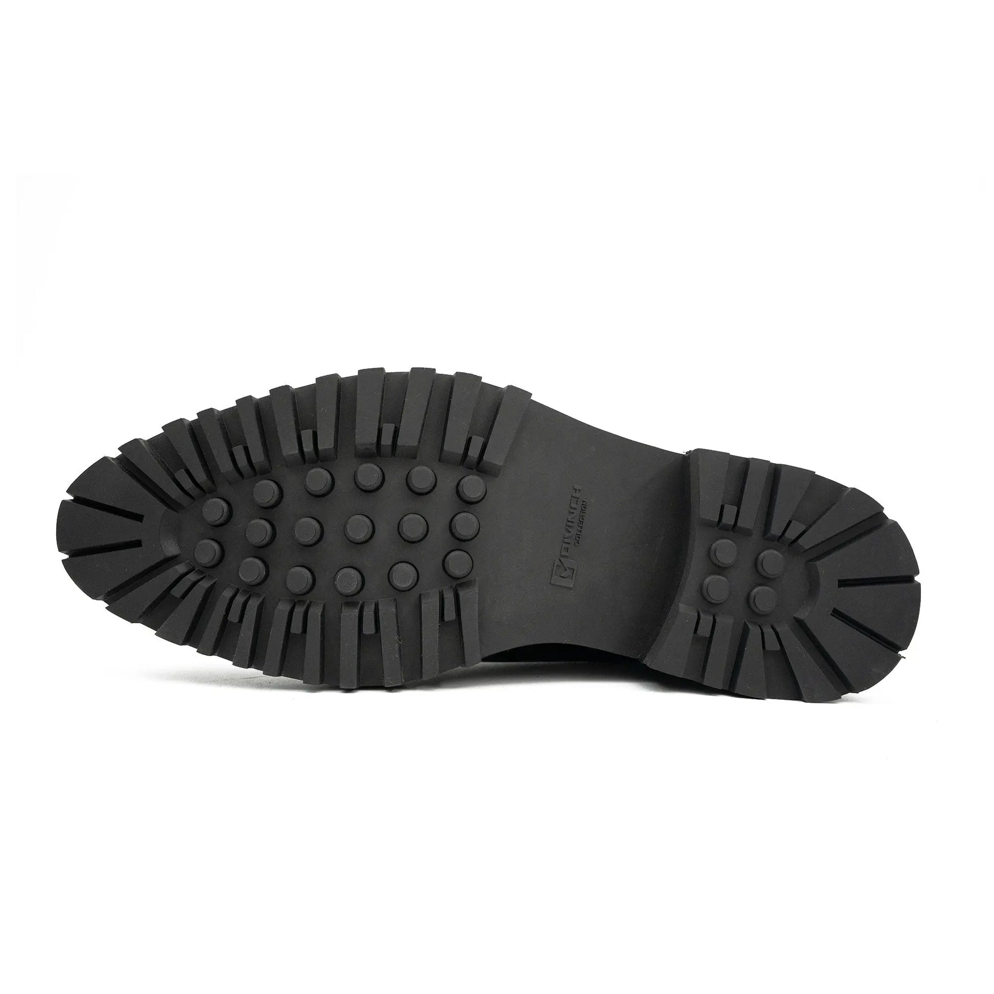 Handmade Chunky - sole Brogue Shoes Black Divinch