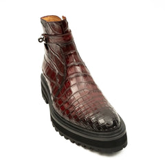 Handmade Nile Croc Chelsea Boots with Buckle DIVINCH