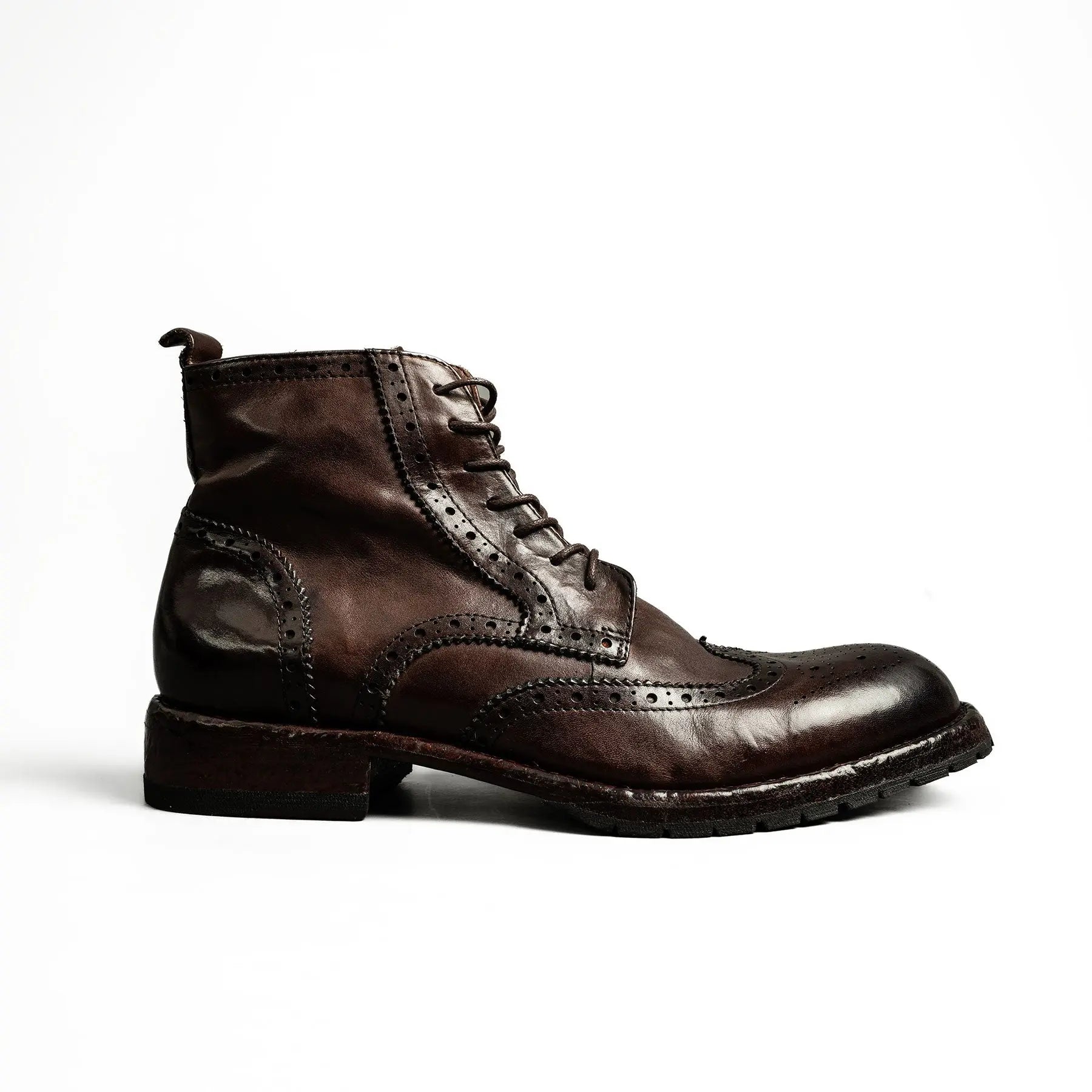 Heritage Brown Washed Leather Martin Boots