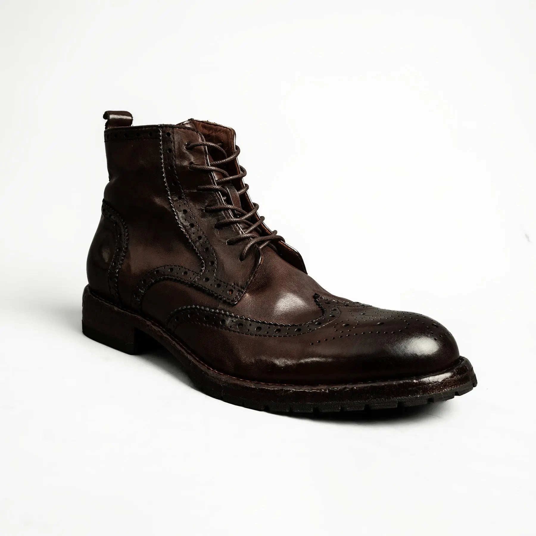 Heritage Brown Washed Leather Martin Boots