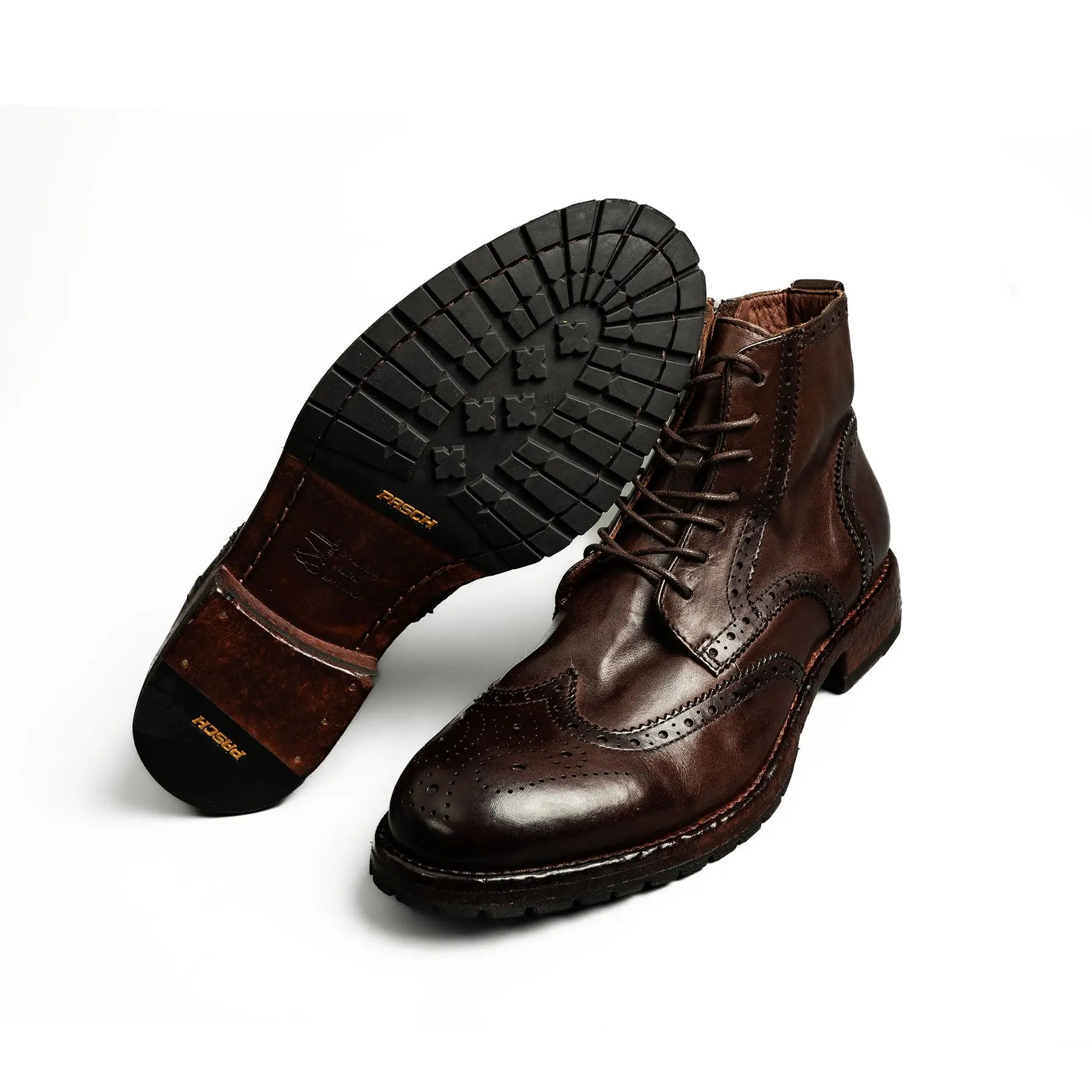 Dark Brown Brogue Combat Boot