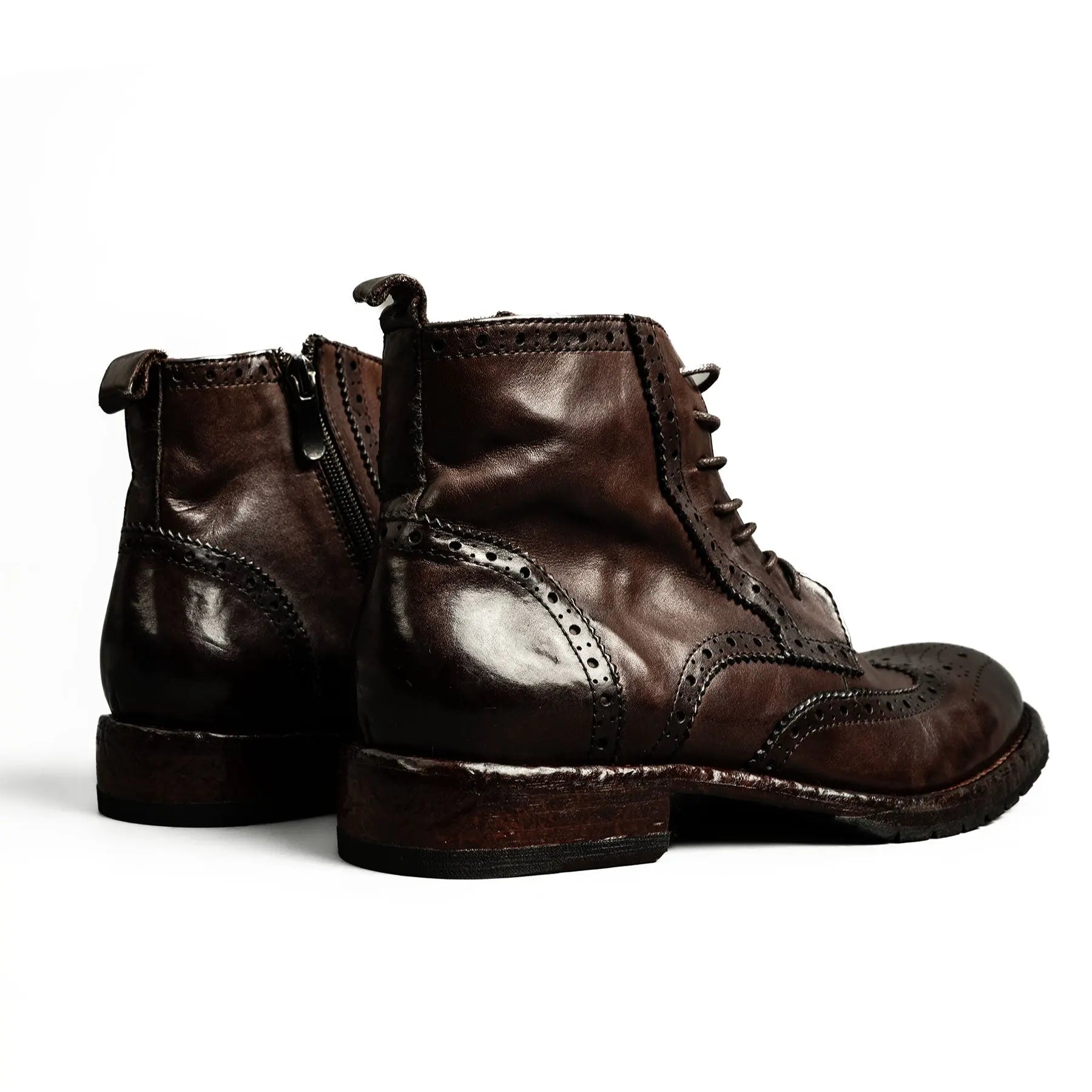 Dark Brown Brogue Combat Boot