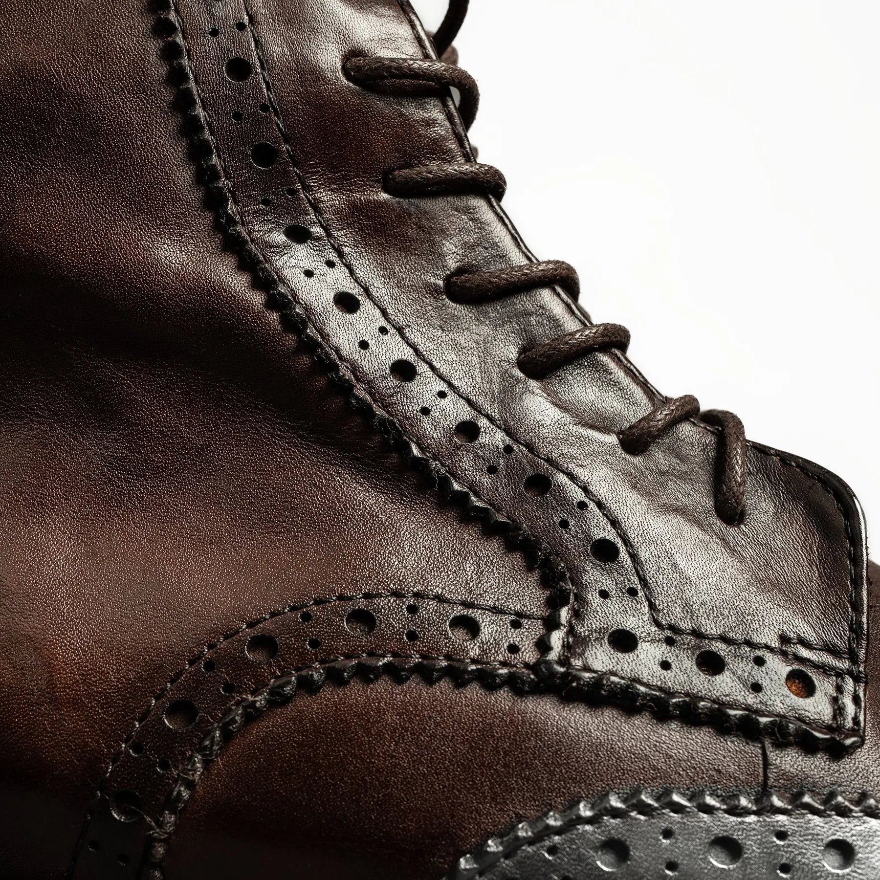 Dark Brown Brogue Combat Boot