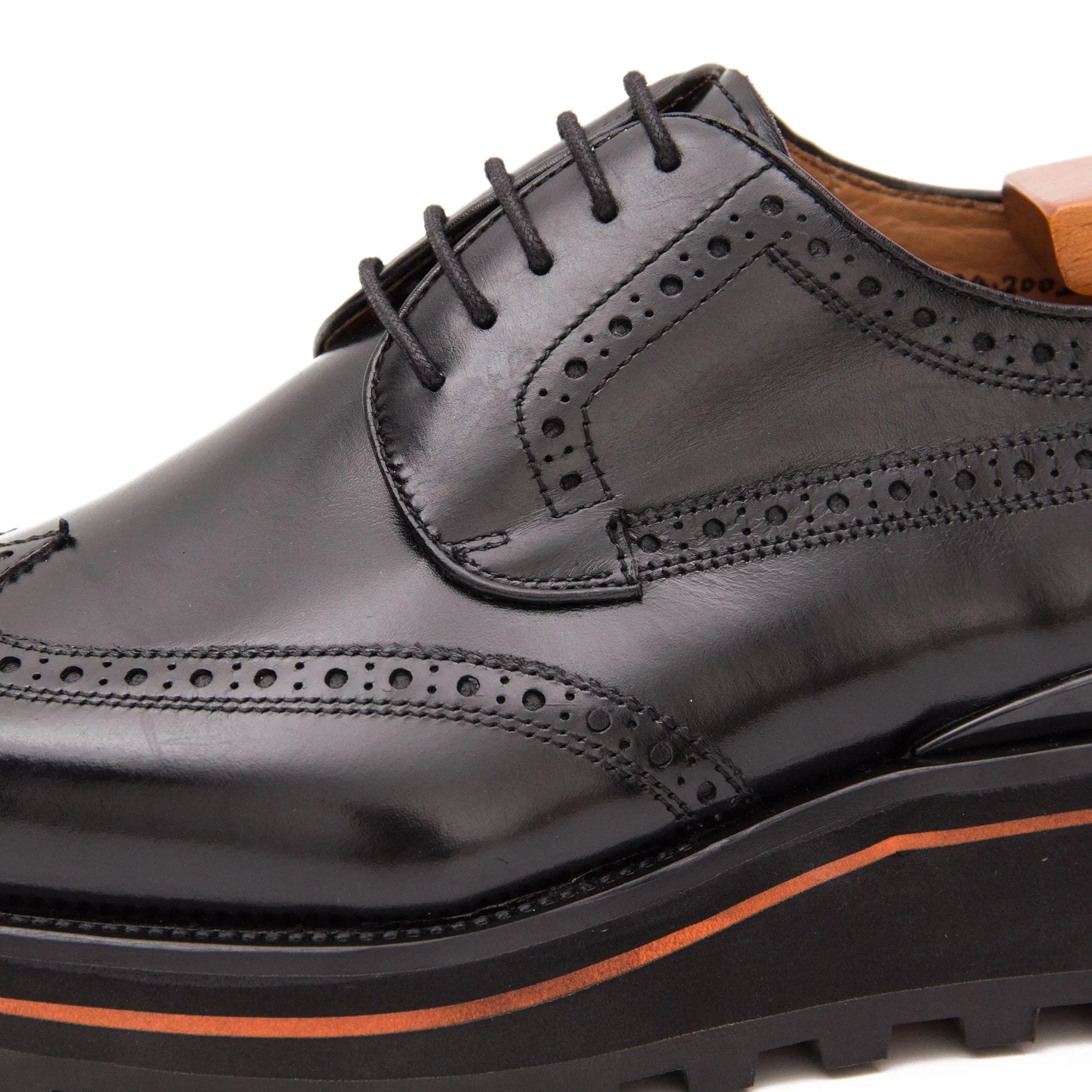 Thick-soled calfskin formal brogue derby shoes - Divinch