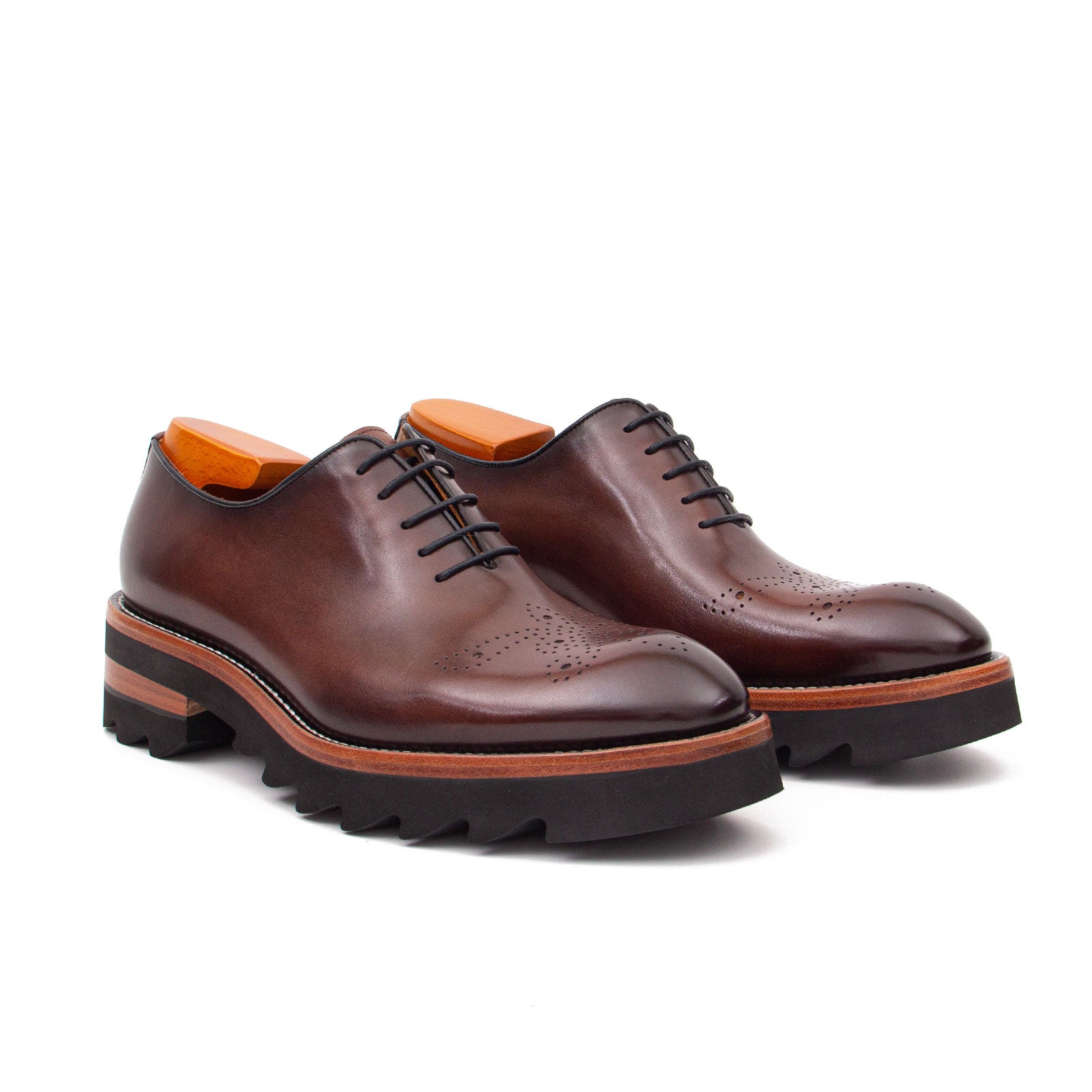 Handcrafted calfskin Oxford shoes Coffee