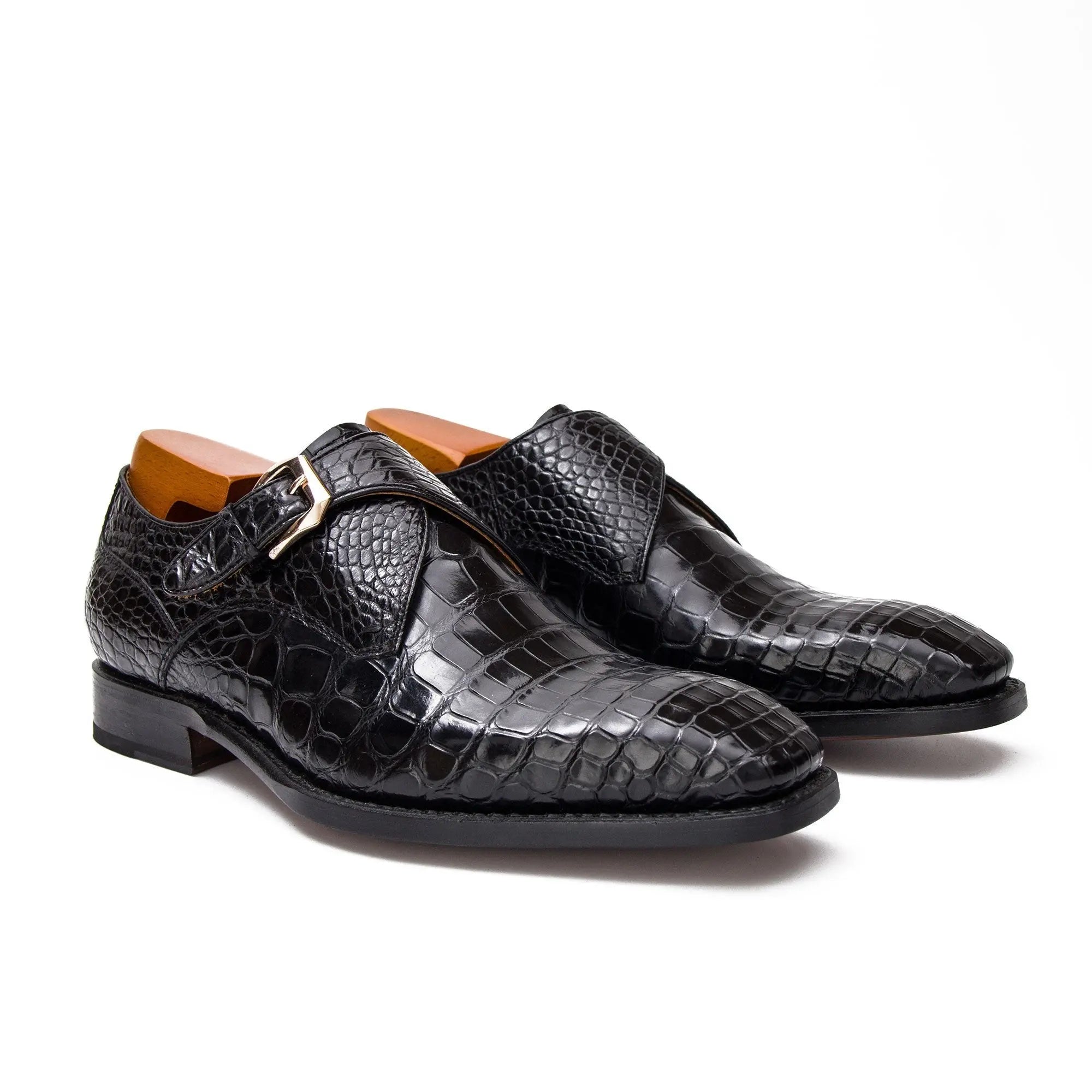 Nile crocodile leather Goodyear crafts Monk Shoes 22105200 - Divinch