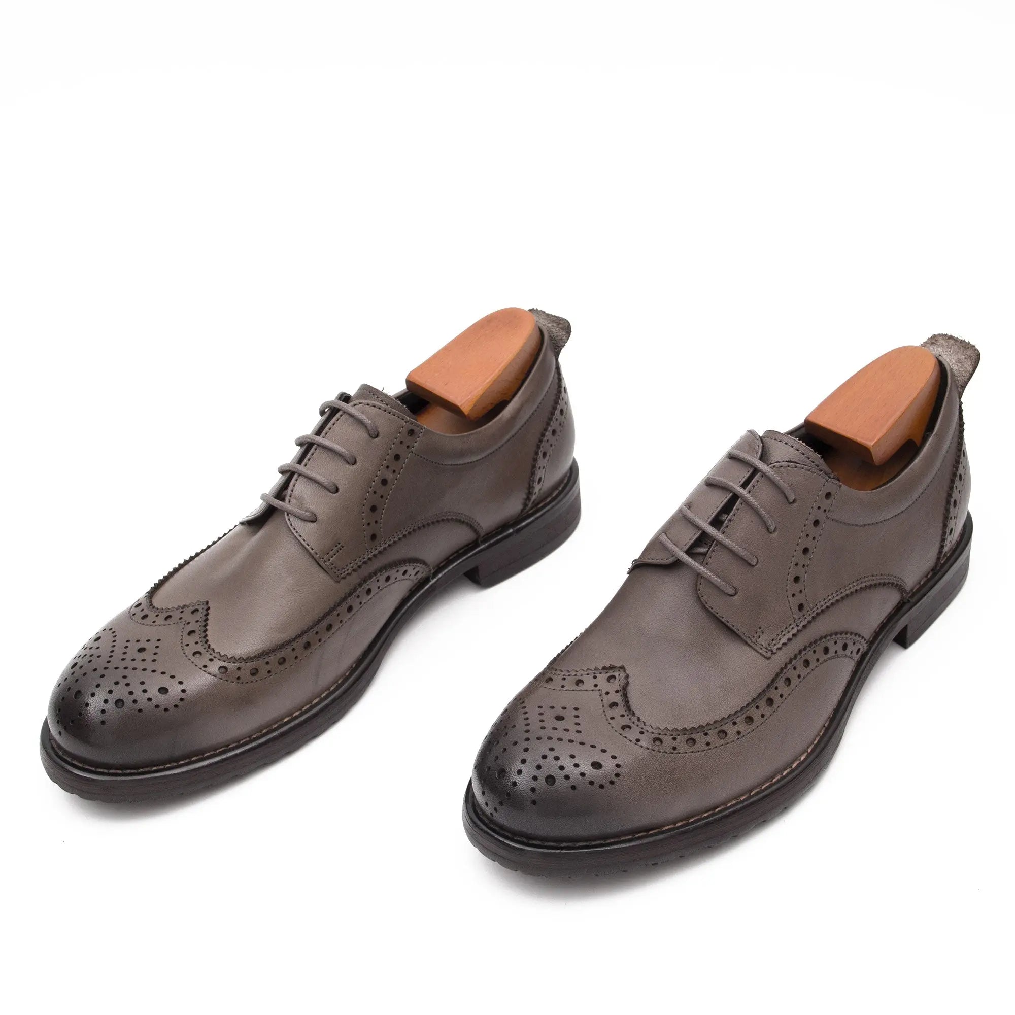 Brogues Hand Washed Leather Derby Shoes 9165-1 - Divinch