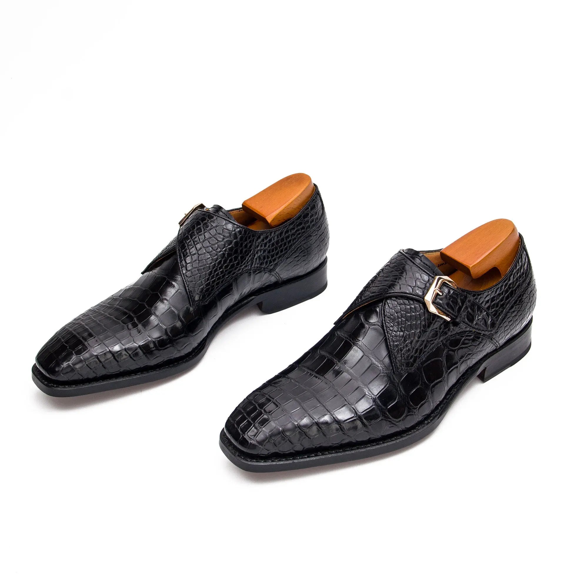 Nile crocodile leather Goodyear crafts Monk Shoes 22105200 - Divinch