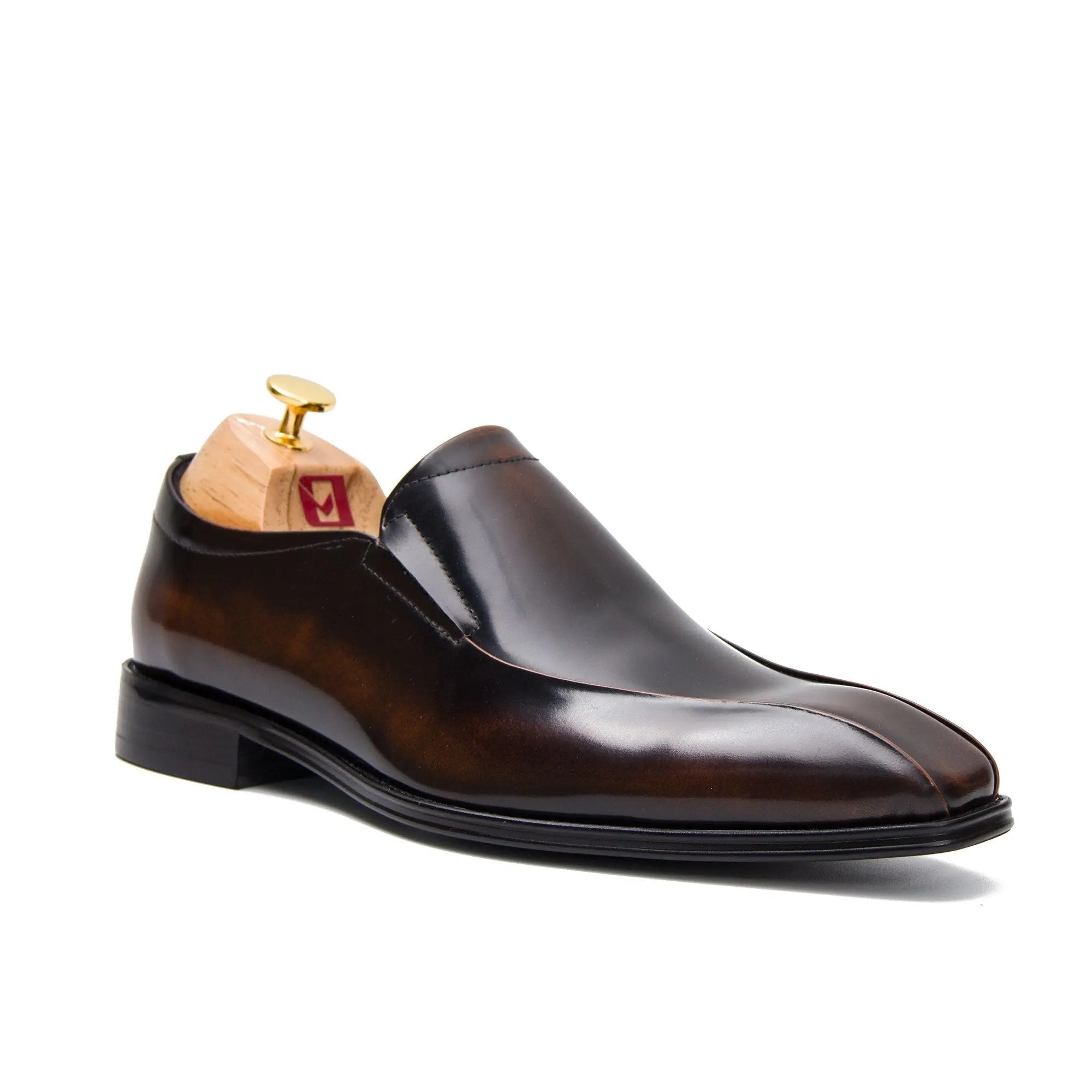 Brown leather loafers men - Divinch