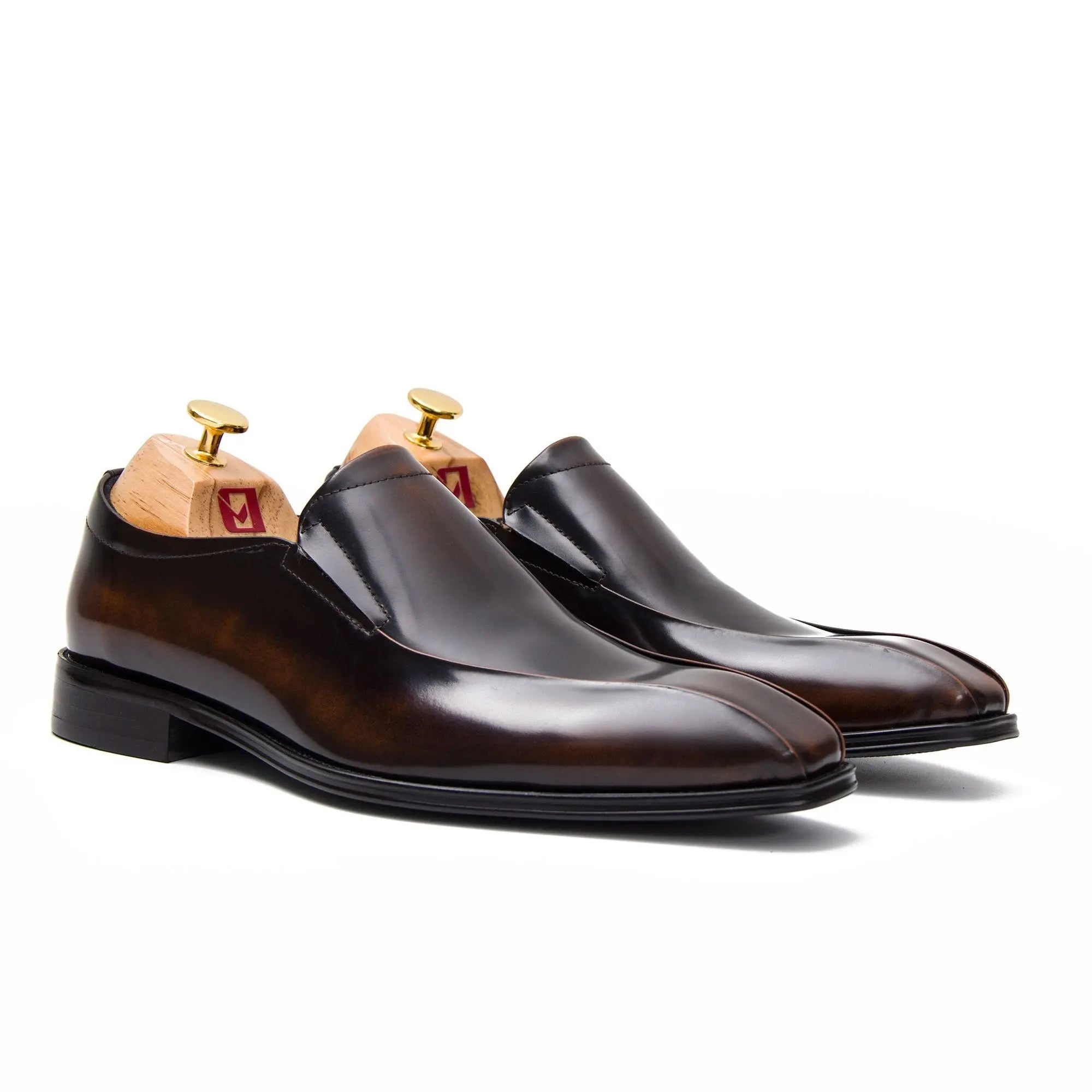 Brown leather loafers men - Divinch