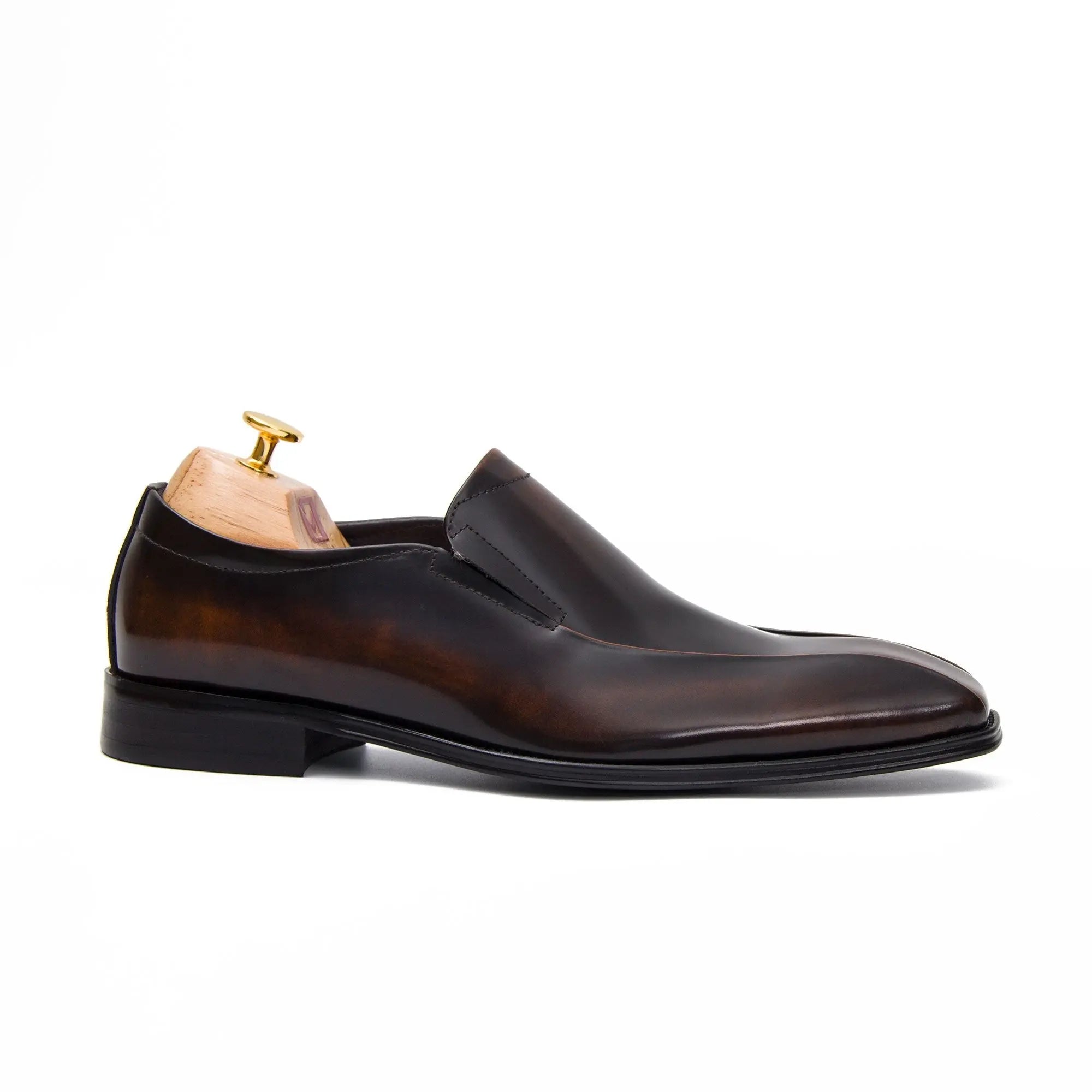 Brown leather loafers men - Divinch