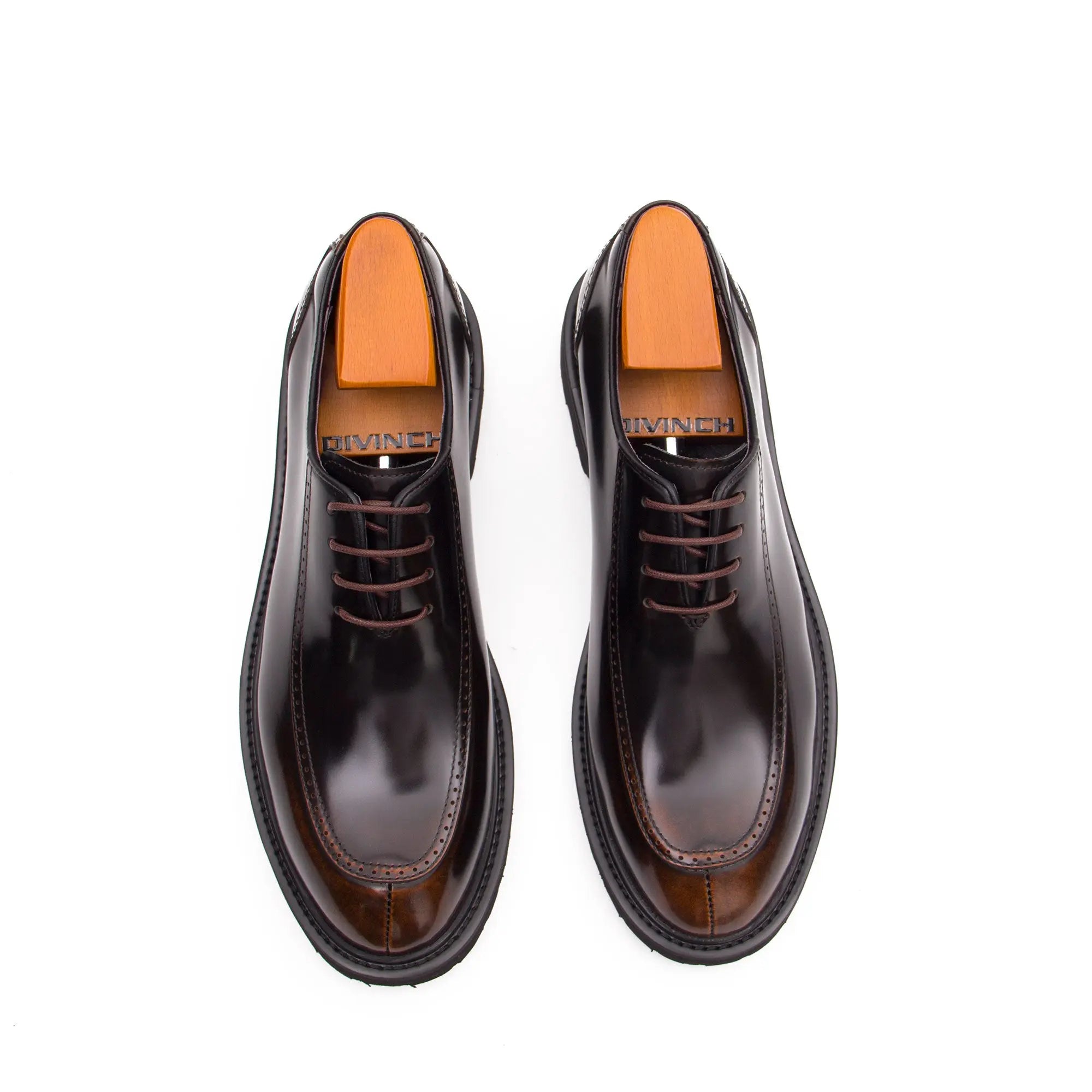 Premium Film-Coated Side Leather Derby Shoes D23697 DIVINCH