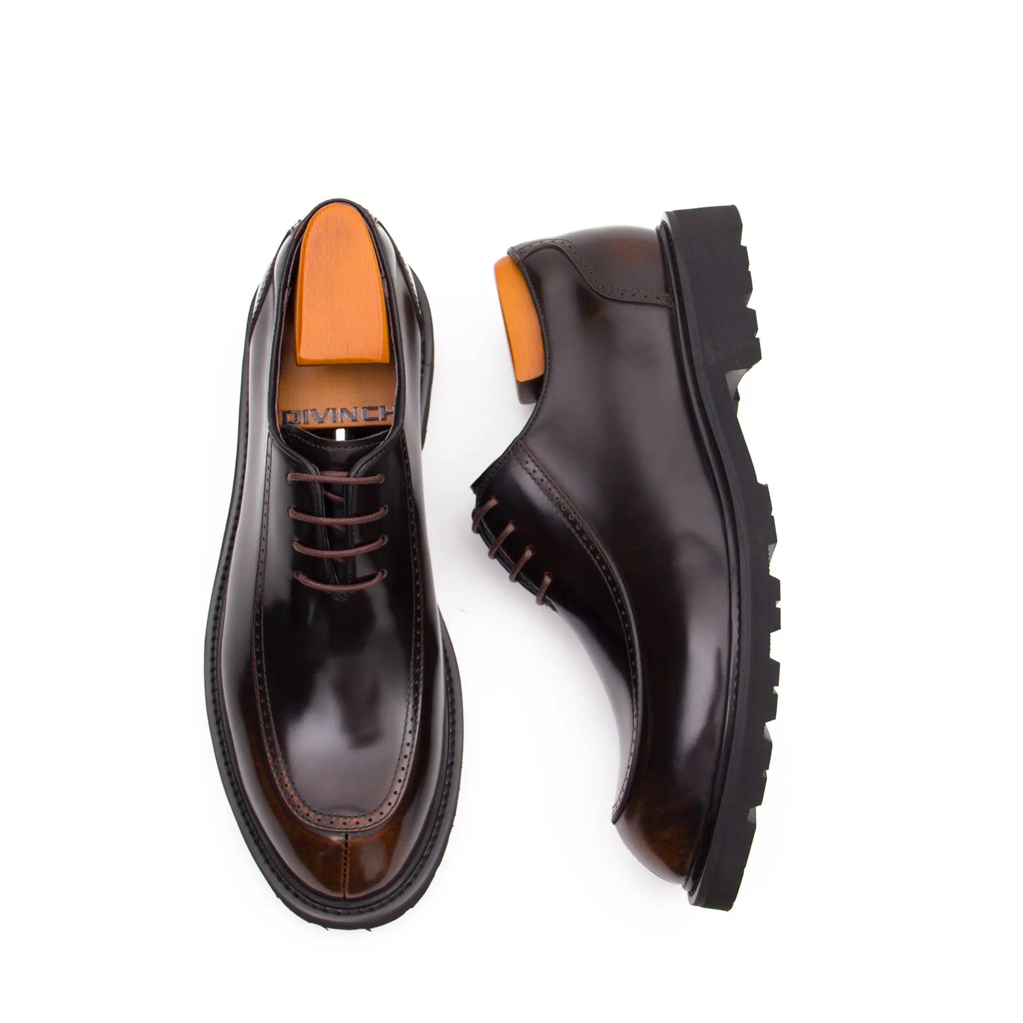 Premium Film-Coated Side Leather Derby Shoes D23697 DIVINCH