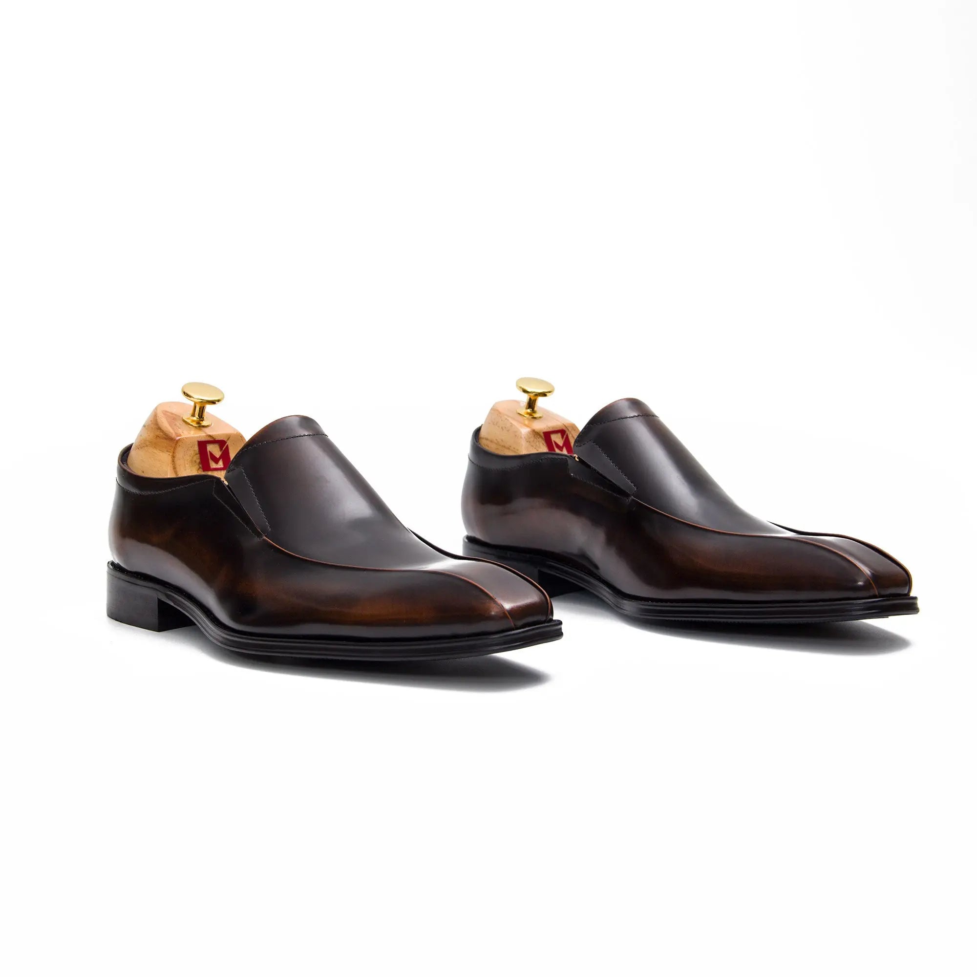 Brown leather loafers men - Divinch