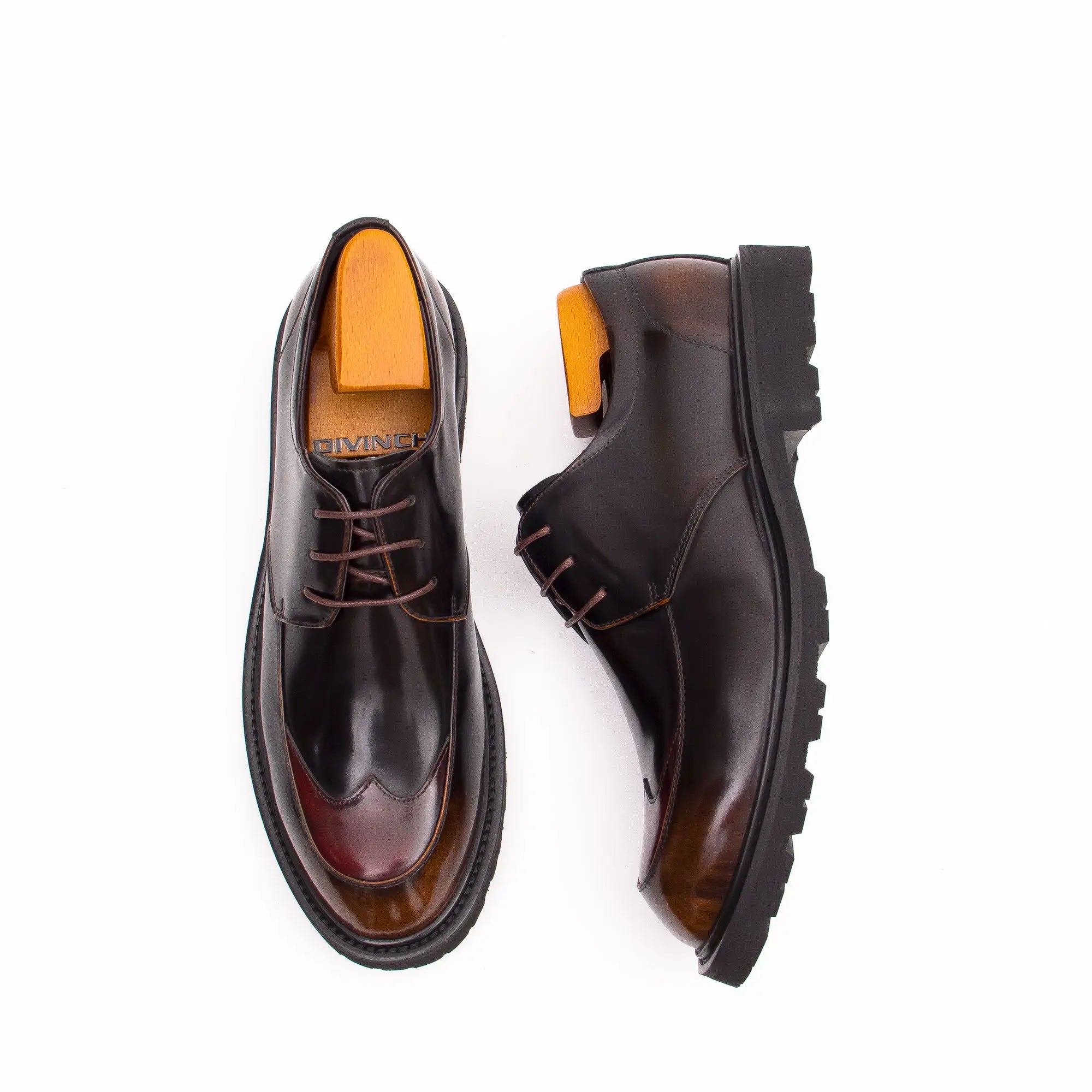 Premium Film-Coated Side Leather Derby Shoes D23696 DIVINCH