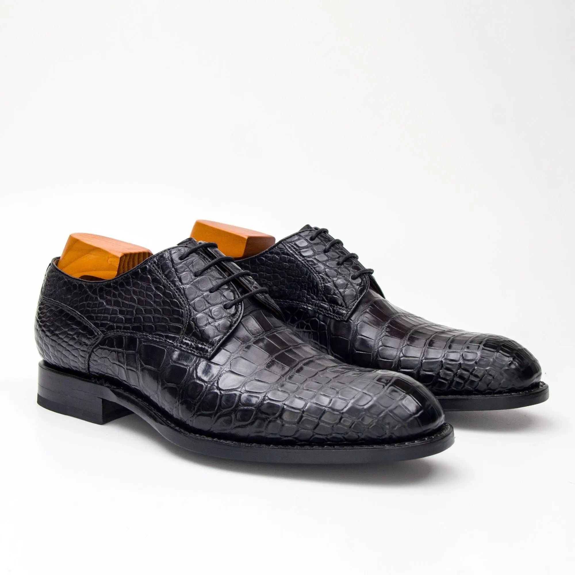 Nile crocodile leather Goodyear crafts derby shoes DIVINCH