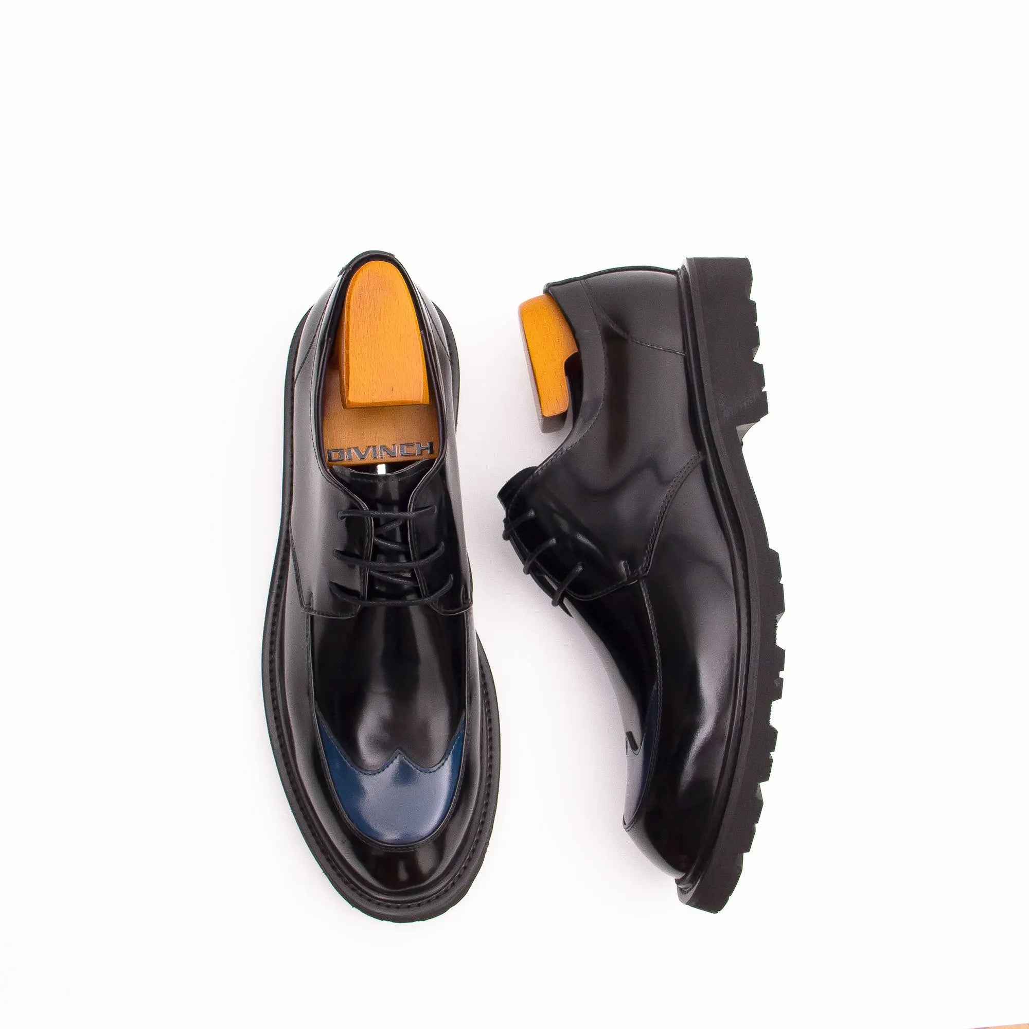 Premium Film-Coated Side Leather Derby Shoes D23696 DIVINCH