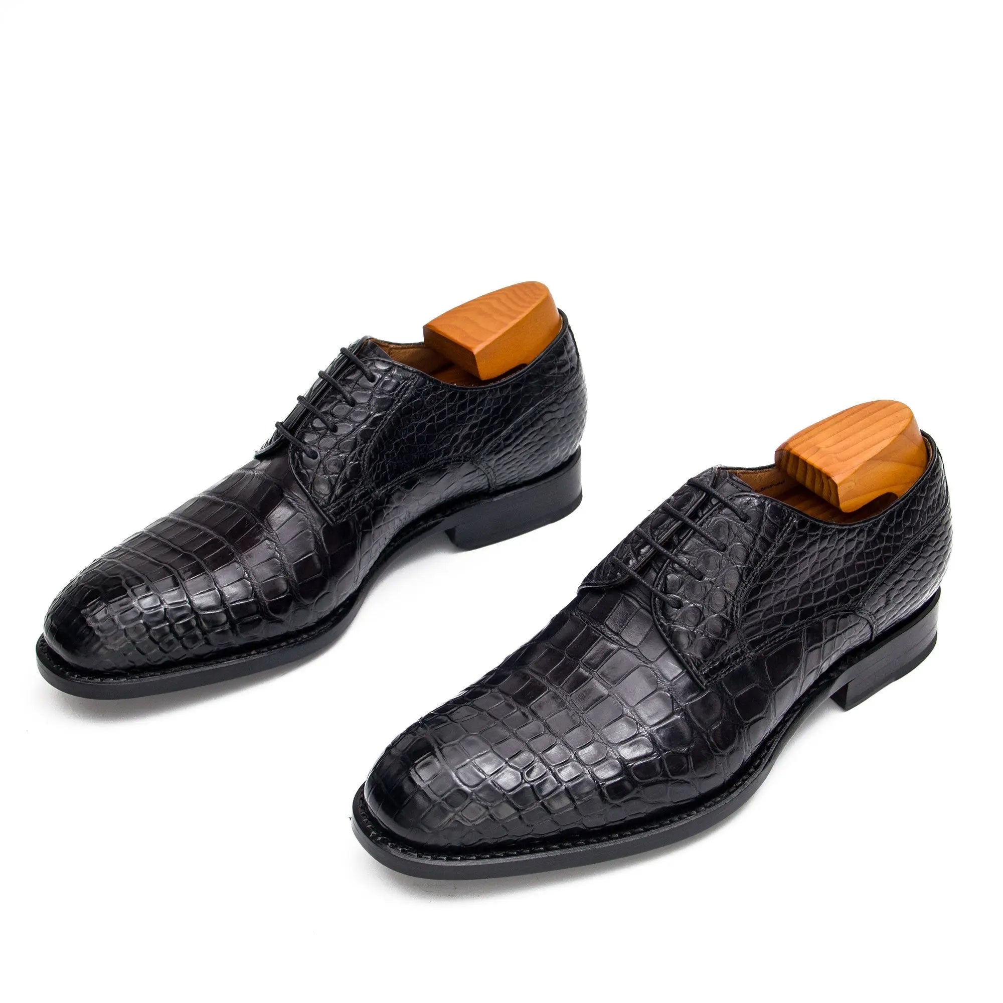 Nile crocodile leather Goodyear crafts derby shoes DIVINCH