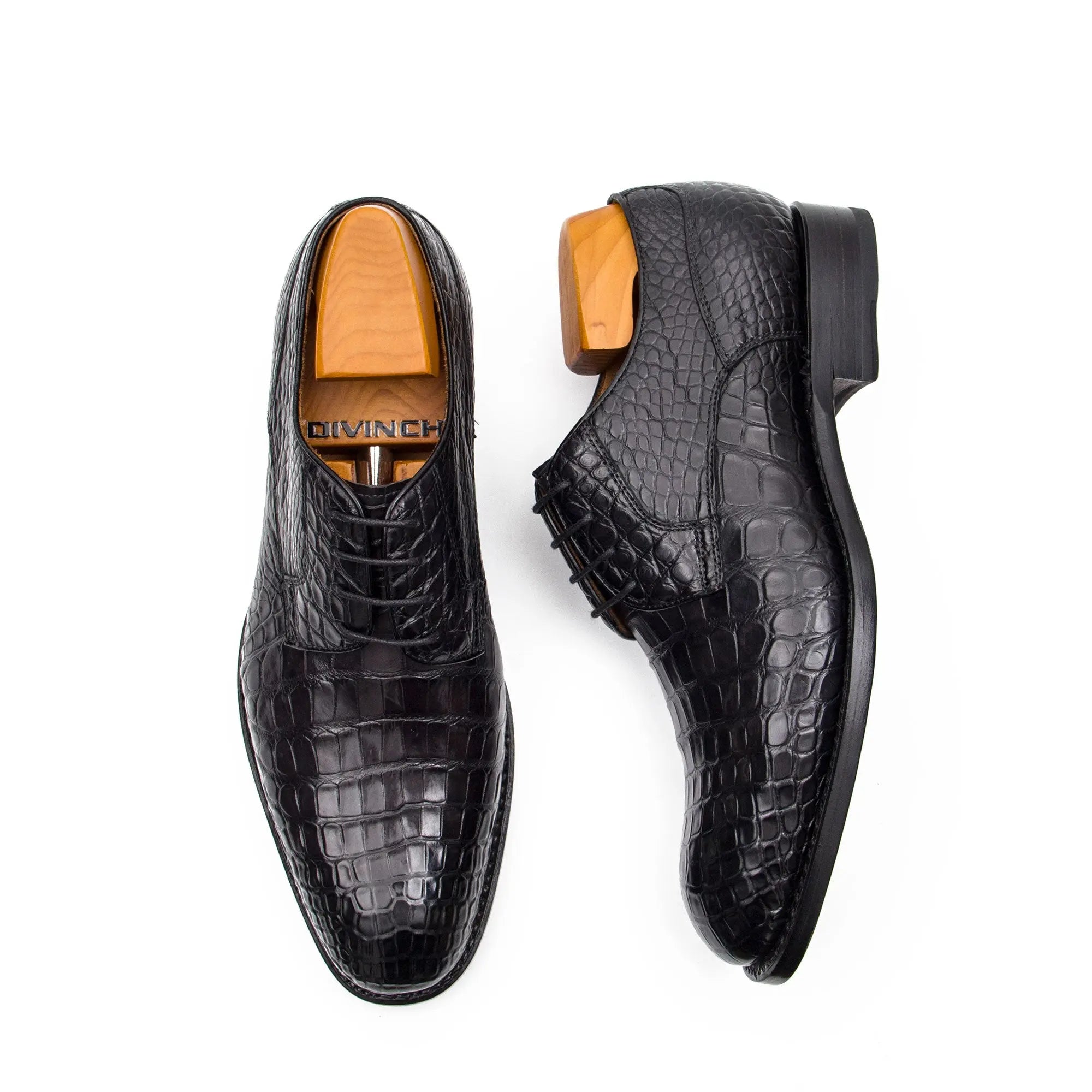 Nile crocodile leather Goodyear crafts derby shoes DIVINCH