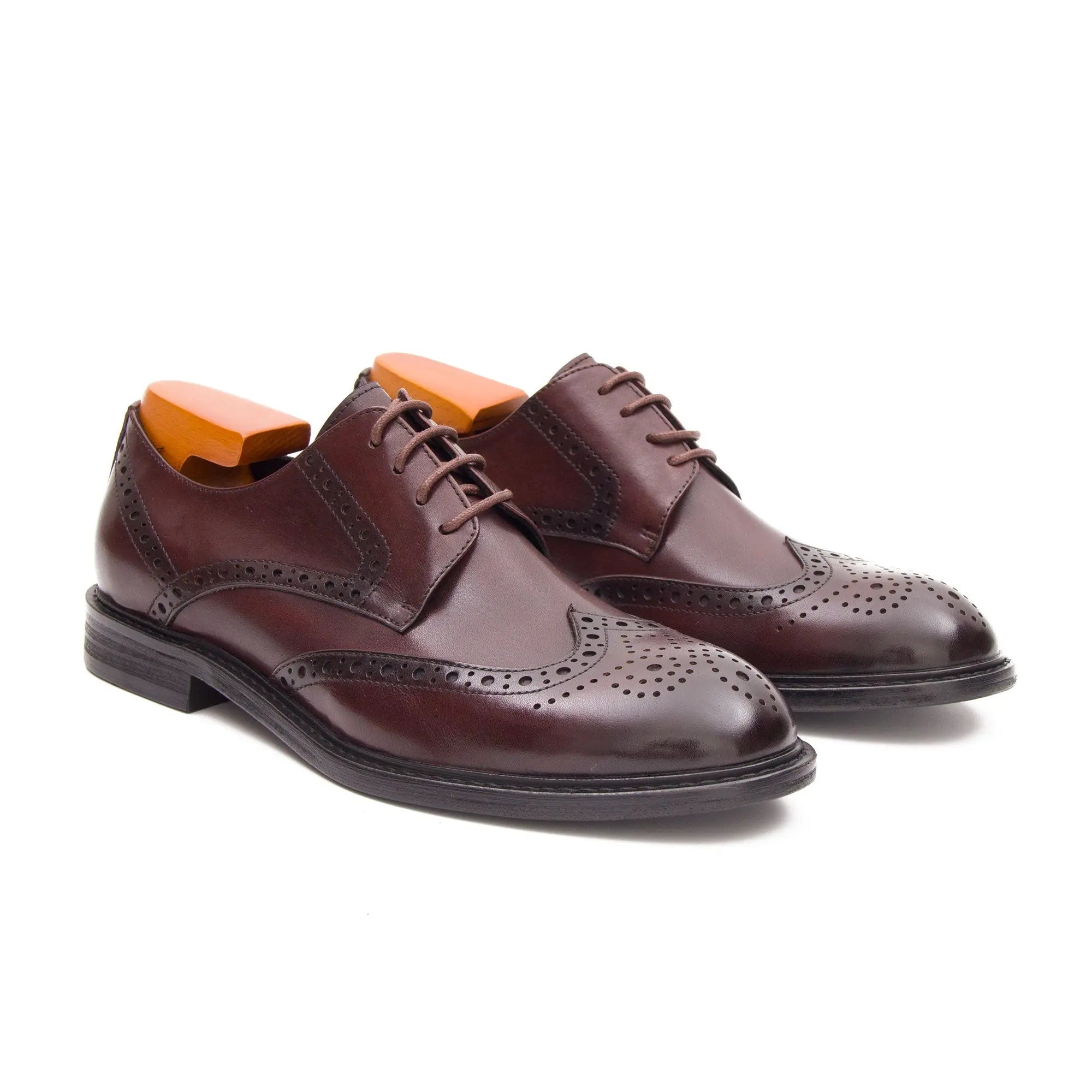 Brogue Hand Washed Leather Derby Shoes 668-23 DIVINCH