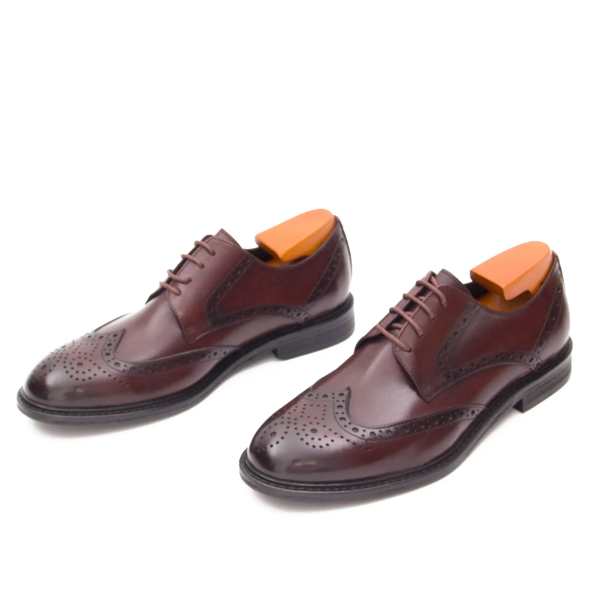 Brogue Hand Washed Leather Derby Shoes 668-23 - Divinch