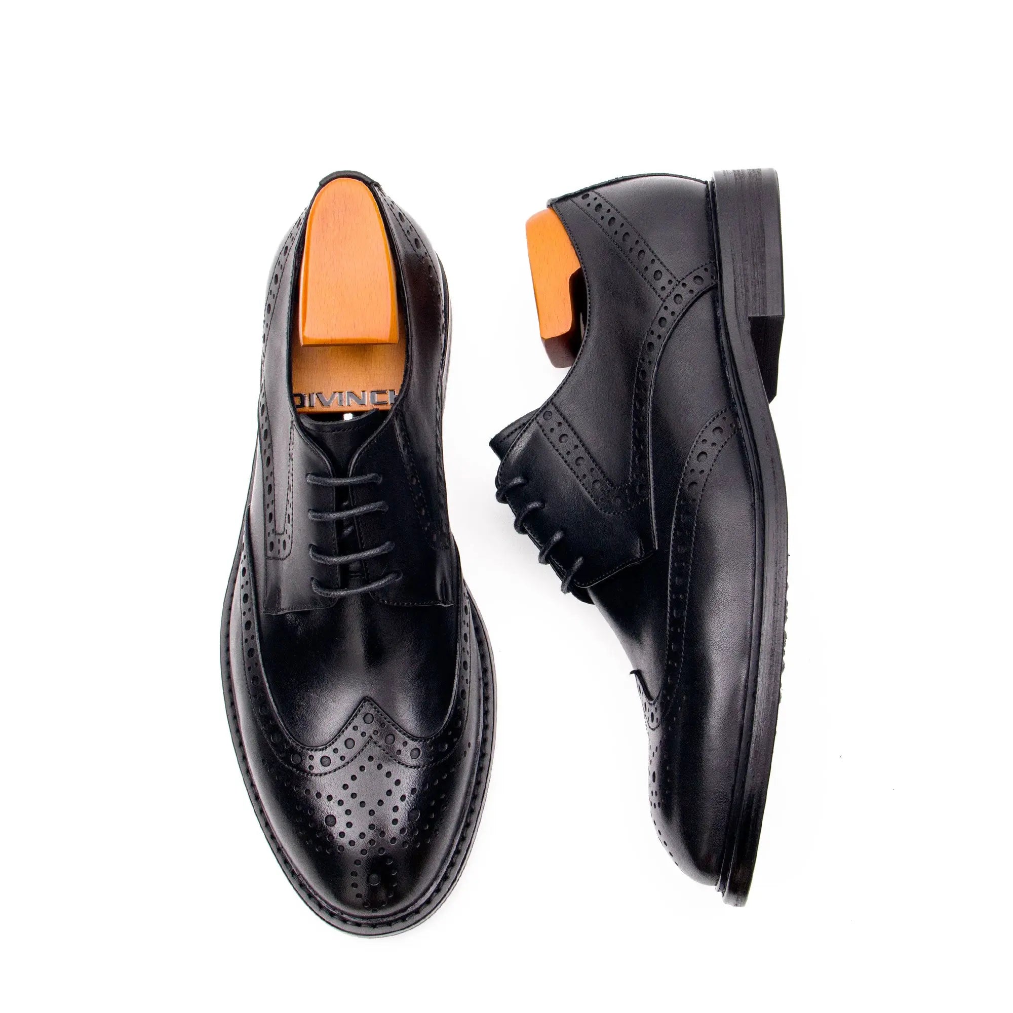 Brogue Hand Washed Leather Derby Shoes 668-23 - Divinch