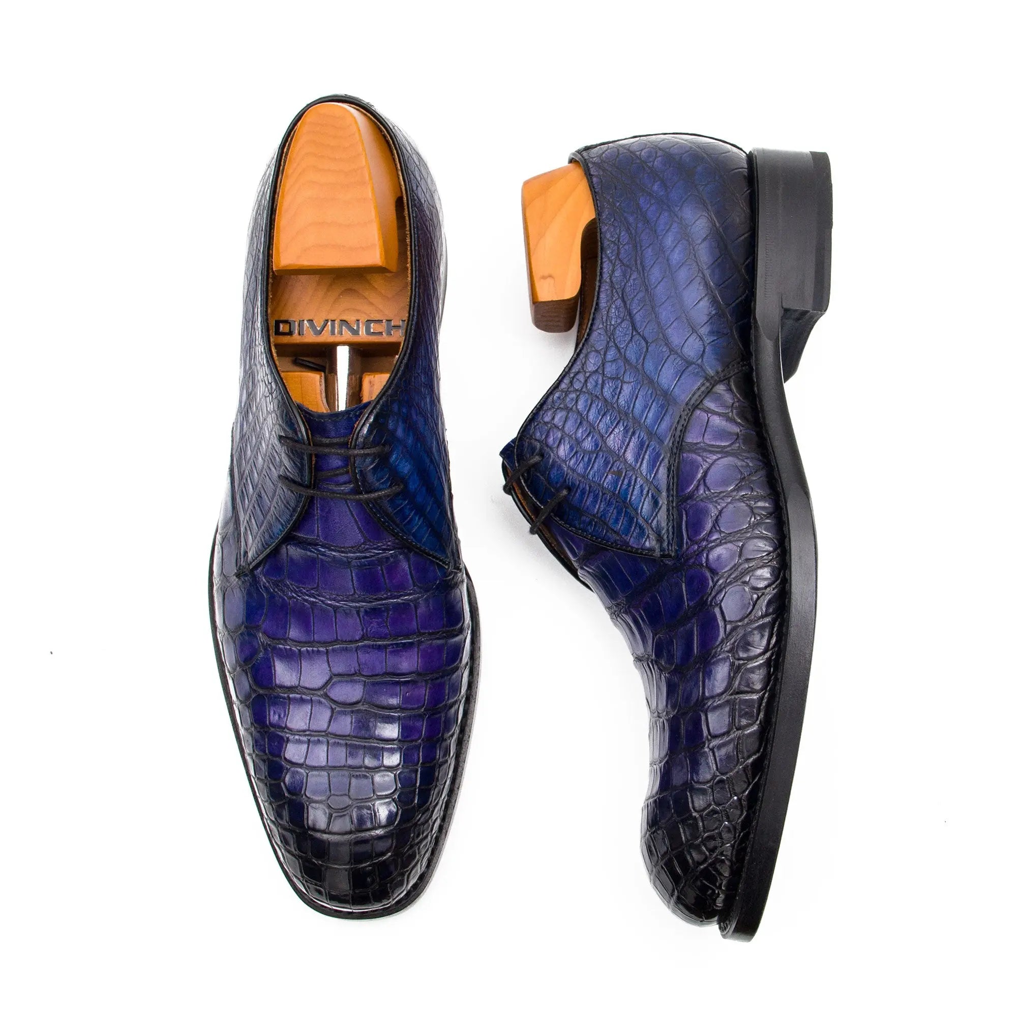 Nile crocodile leather Goodyear crafts derby shoes DIVINCH