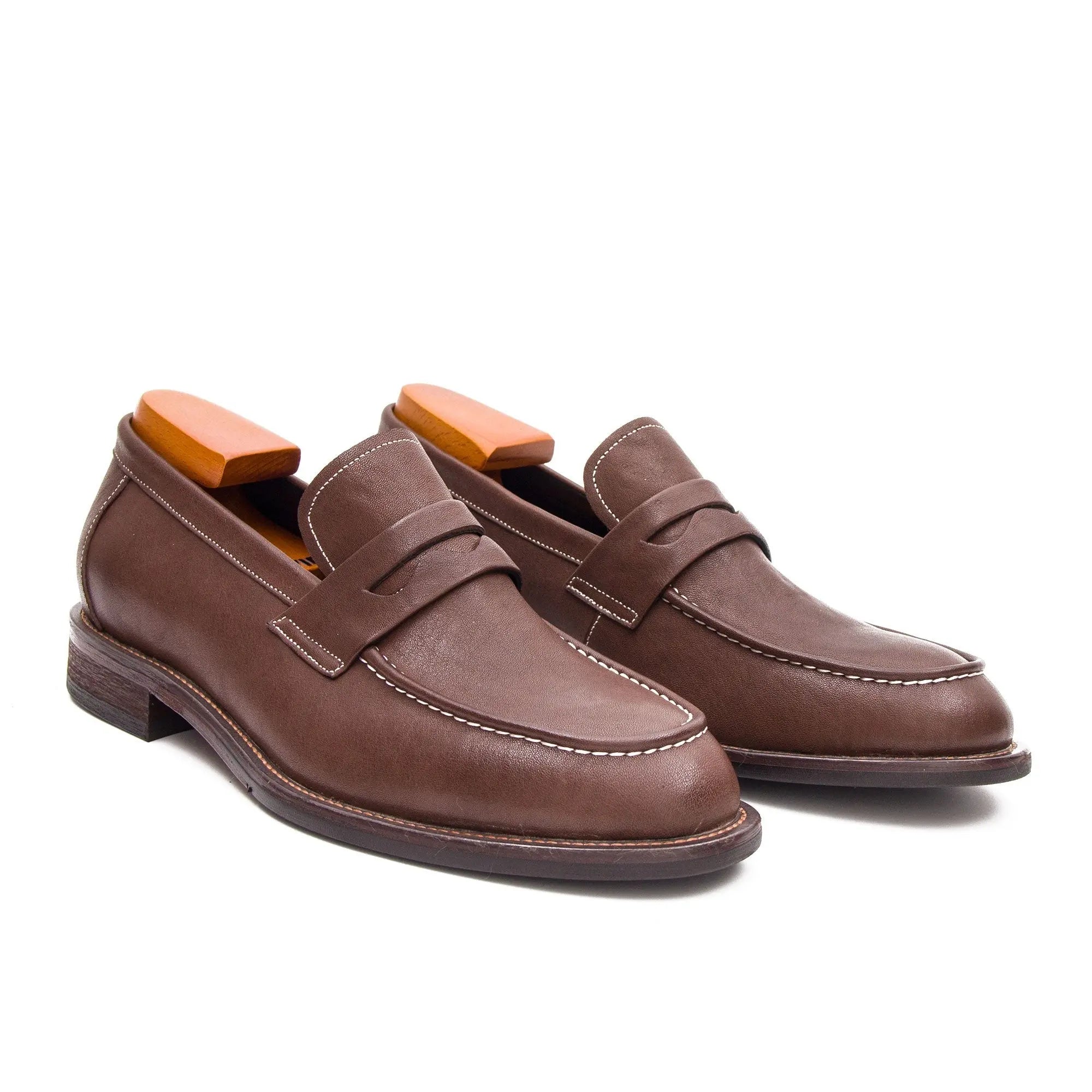 Hand Washed Leather LOAFERS Shoes 23098 - Divinch