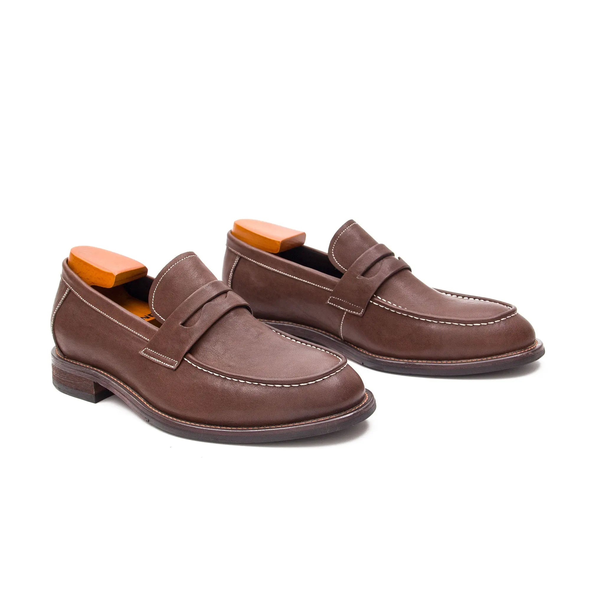 Hand Washed Leather LOAFERS Shoes 23098 - Divinch