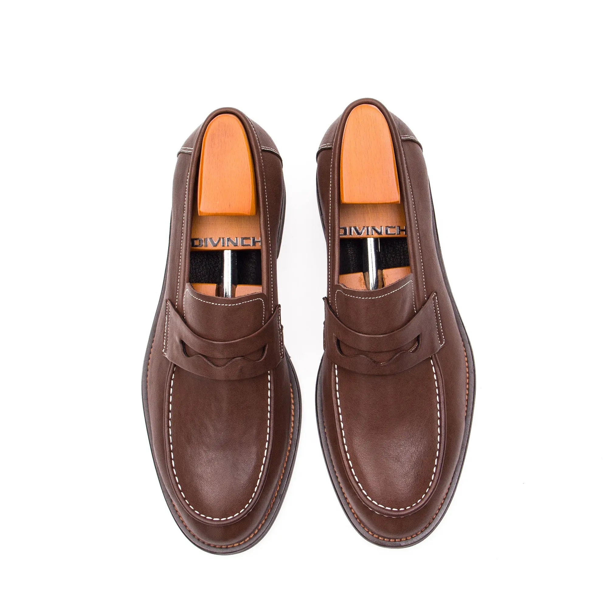 Hand Washed Leather LOAFERS Shoes 23098 - Divinch