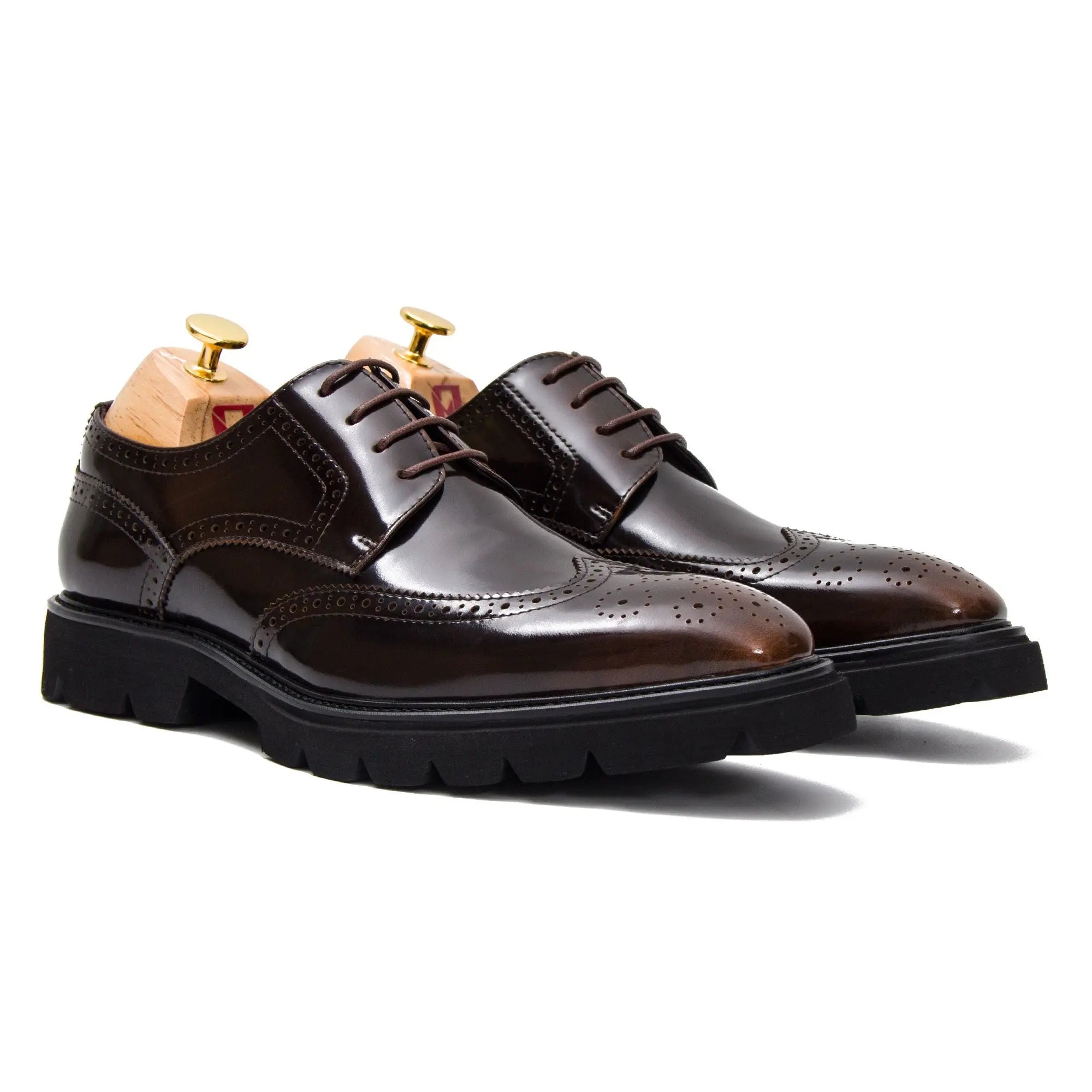 Black derby brogue shoes - Divinch