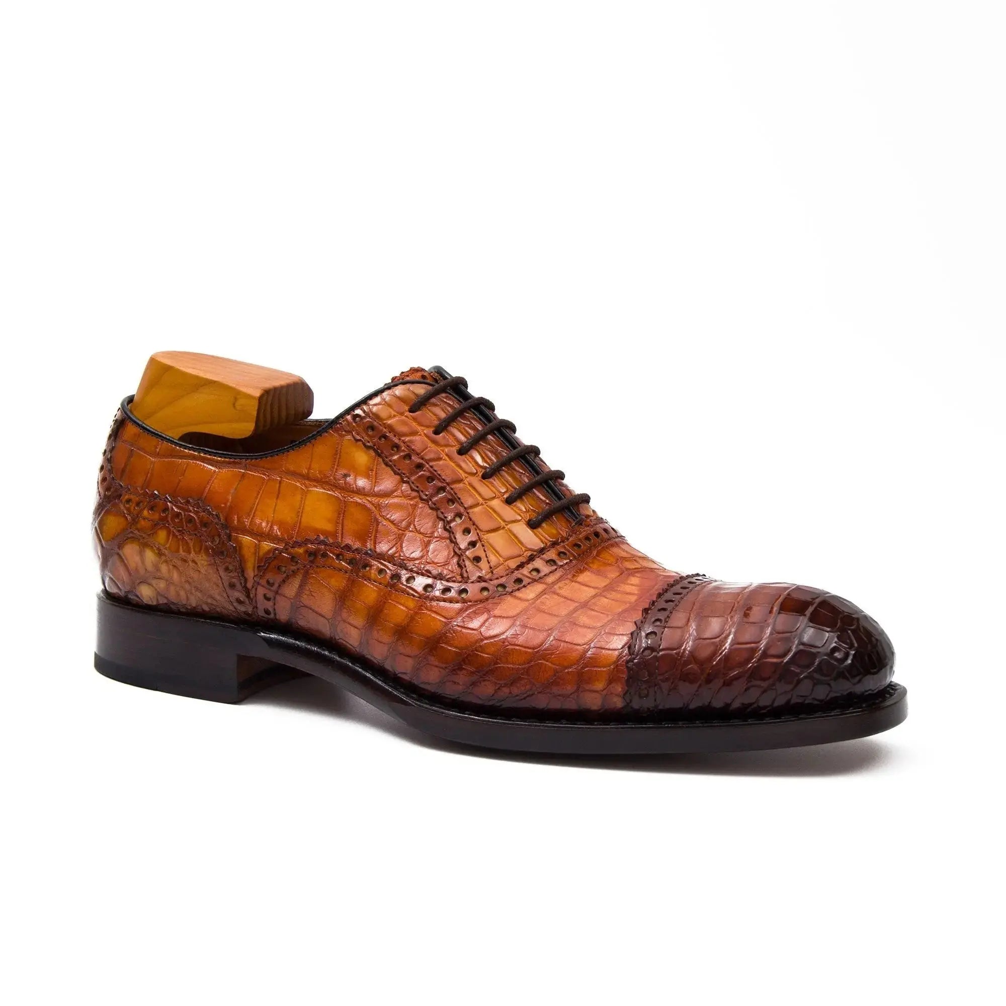 Nile crocodile leather Goodyear crafts Oxford shoes G91248 - Divinch