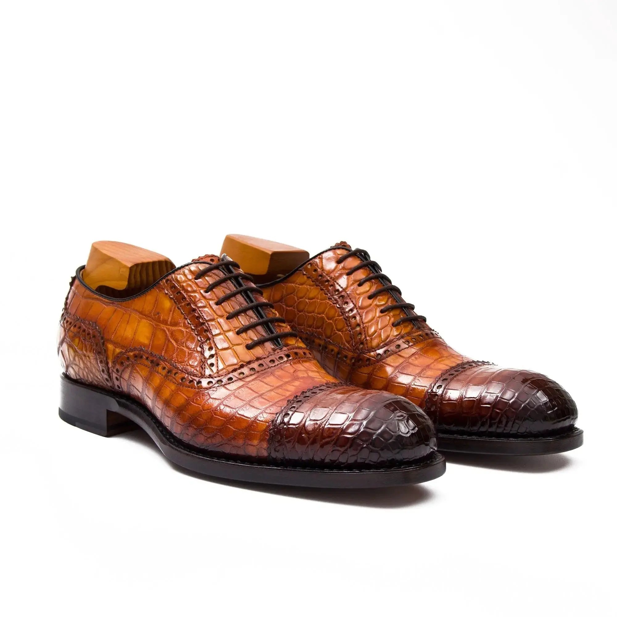 Nile crocodile leather Goodyear crafts Oxford shoes G91248 - Divinch