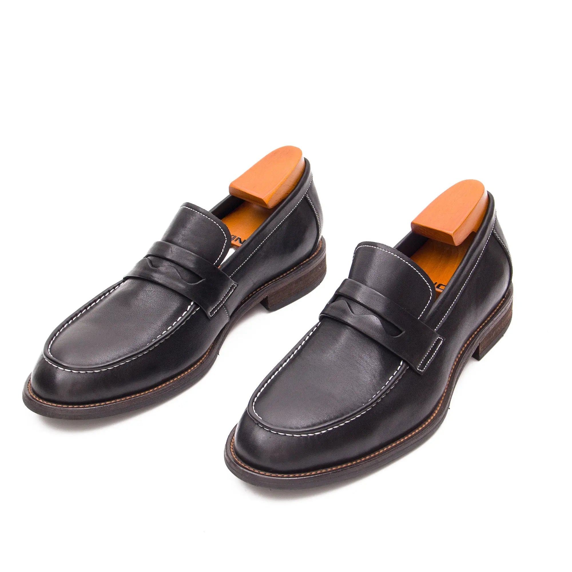 Hand Washed Leather LOAFERS Shoes 23098 - Divinch