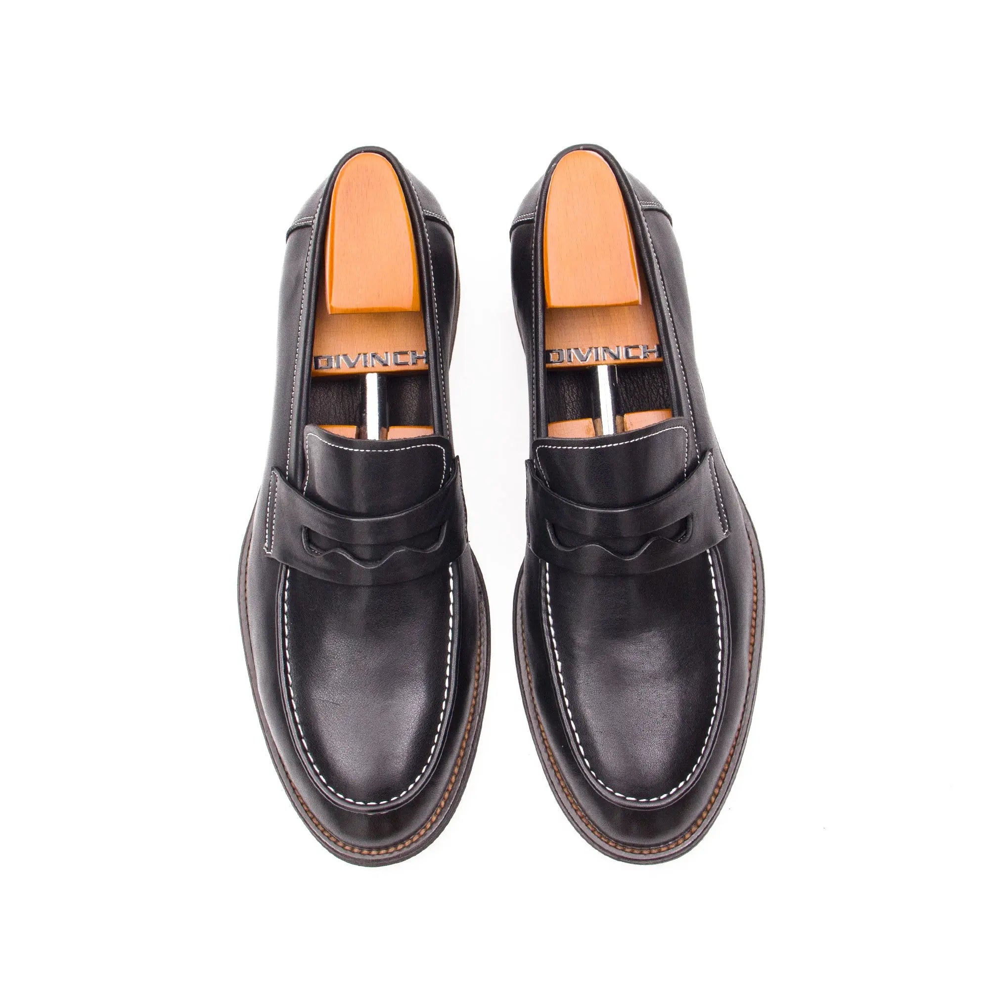 Hand Washed Leather LOAFERS Shoes 23098 - Divinch